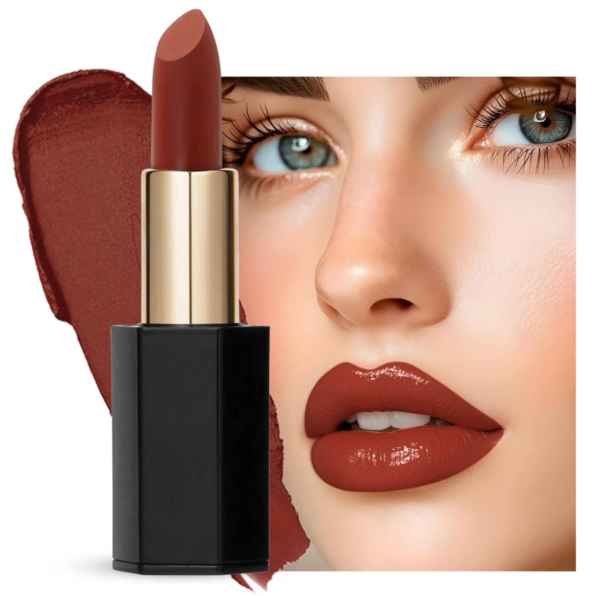 Velvet Moisturizing Matte Lipstick - 24 Long-Lasting Shades, Highly Pigmented, Smudge-Proof, Vegan & Cruelty-Free, Luxe Non-Drying Formula with Velvet Finish (115 Persian Plum, 3.5)