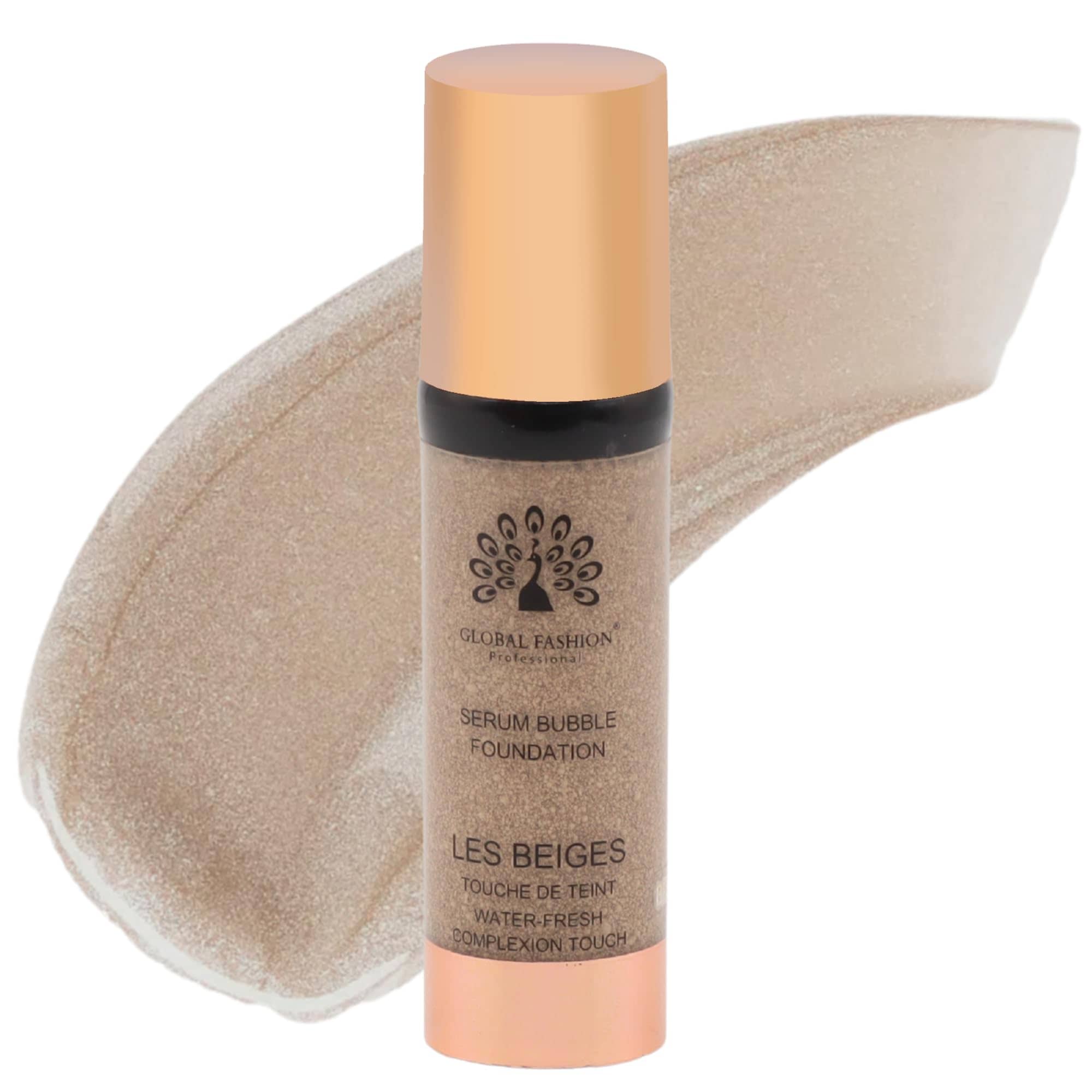 Global Fashion Serum Bubble Foundation 8 Shades - Water Fresh Bubble Serum with Weightless Buildable Coverage, Pore Blurring & All Day Hydrating Formula, Real Skin Finish (BF048)
