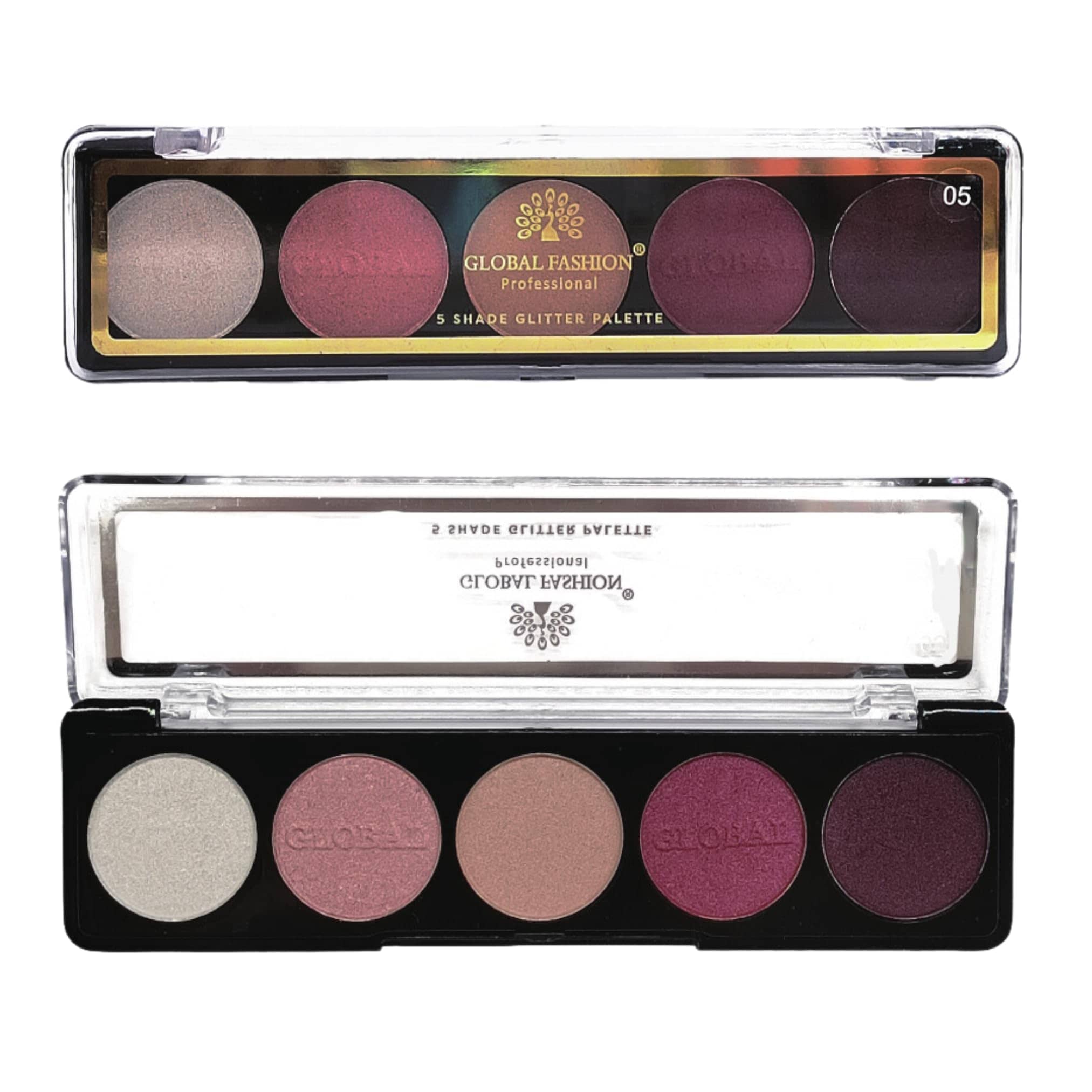 Global Fashion Professional 5-Color Eye Shad Palette - Long-Lasting Matte and Shimmer Shades, High Pigment, Blendable Makeup Palette for Day & Night Looks | (PALETTE 5)