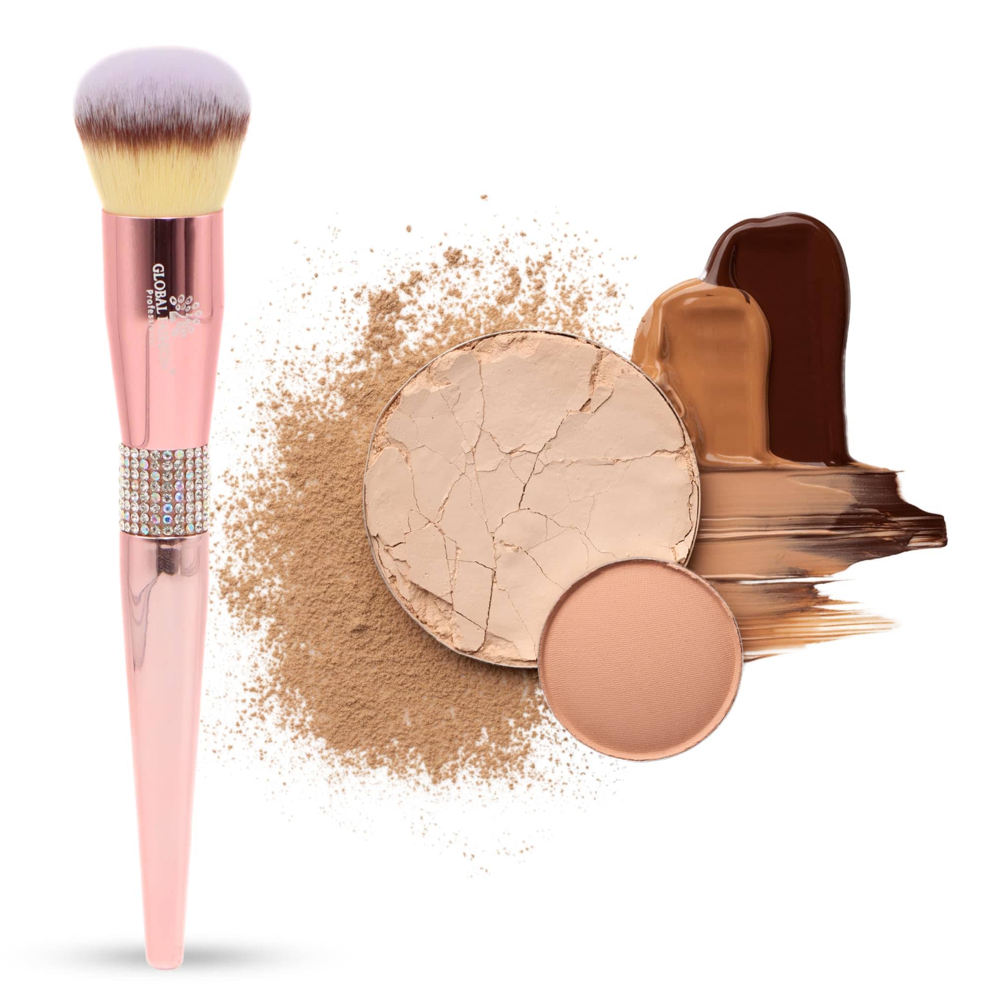 Global Fashion Rose Gold Powder Makeup Brush - Big, Round Brush for Flawless Powder Application
