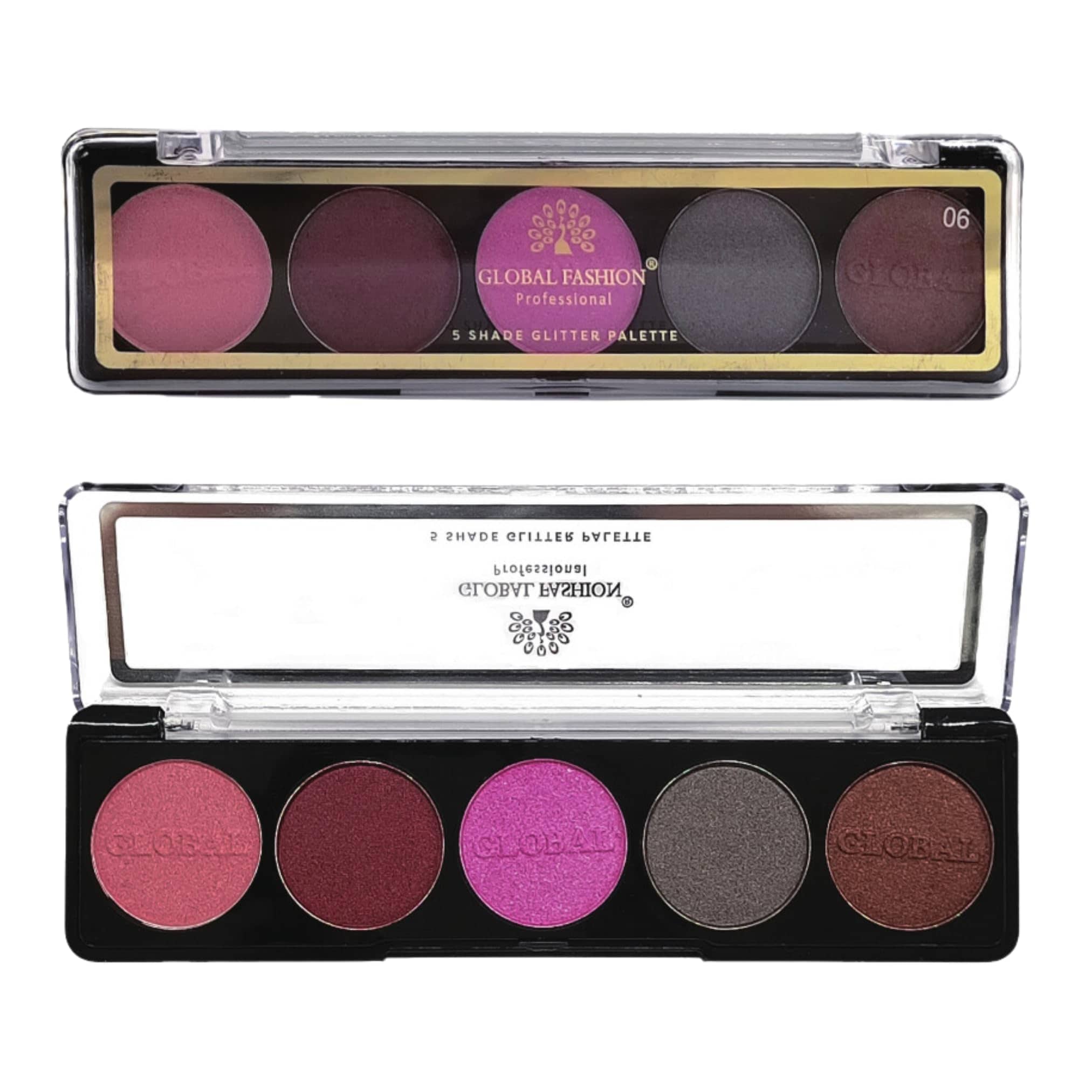 Global Fashion Professional 5-Color Eye Shad Palette - Long-Lasting Matte and Shimmer Shades, High Pigment, Blendable Makeup Palette for Day & Night Looks | (PALETTE 6)