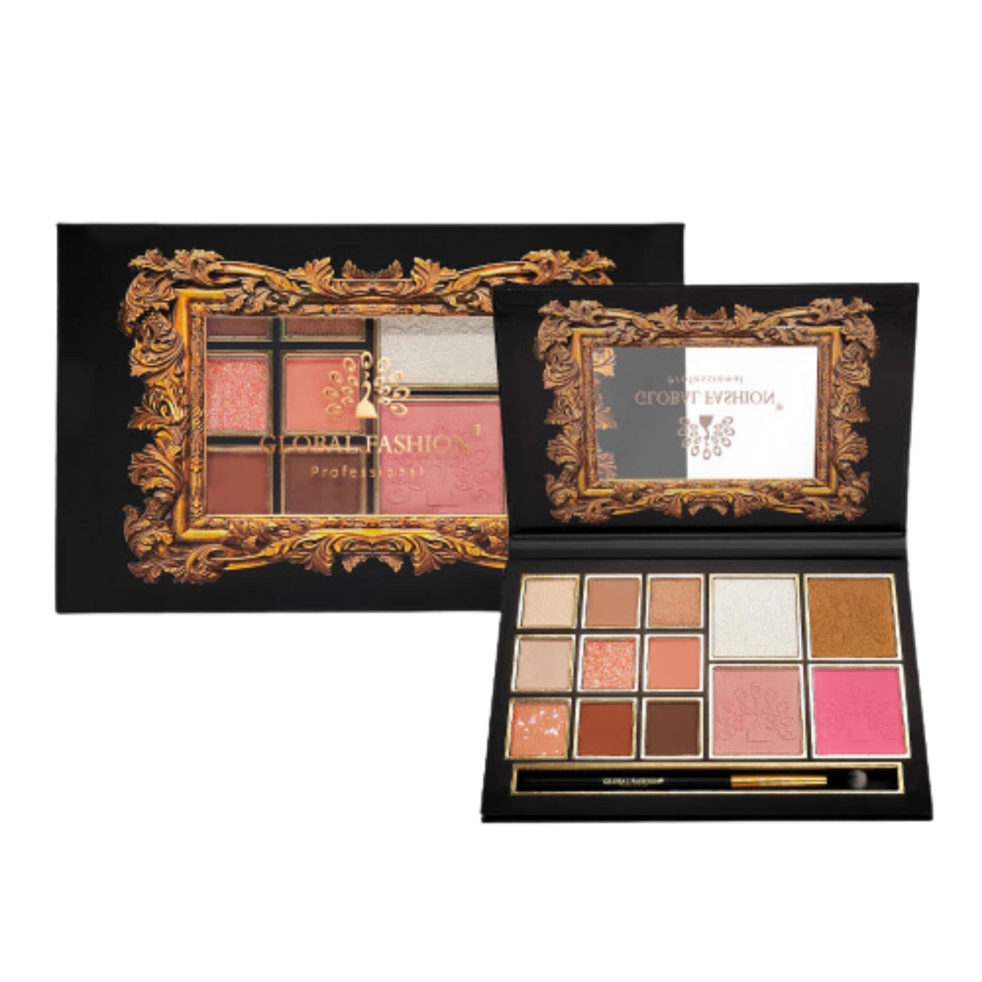 Global Fashion Professional 13-Color Eye Shadow Palette – High Pigment Matte & Shimmer Shades, Blendable, Long-Lasting Eyeshadow Makeup Palette for Day & Night Looks, All Skin Tone