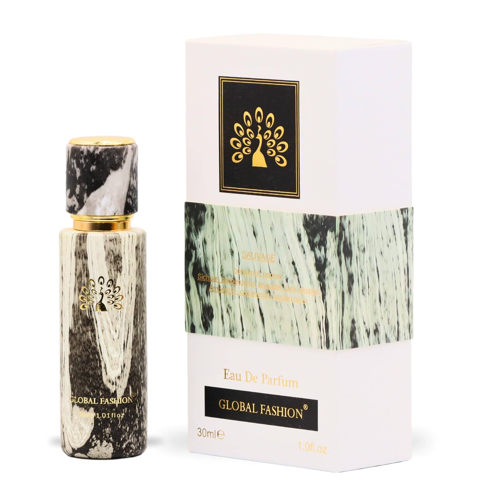 Global Fashion Sauvage Eau de Parfum Spray - Bold & Long-Lasting Fragrance for Men, with Bergamot, Sichuan Pepper, Lavender, and Cedarwood Notes, 30ml | Masculine Scent for Everyda
