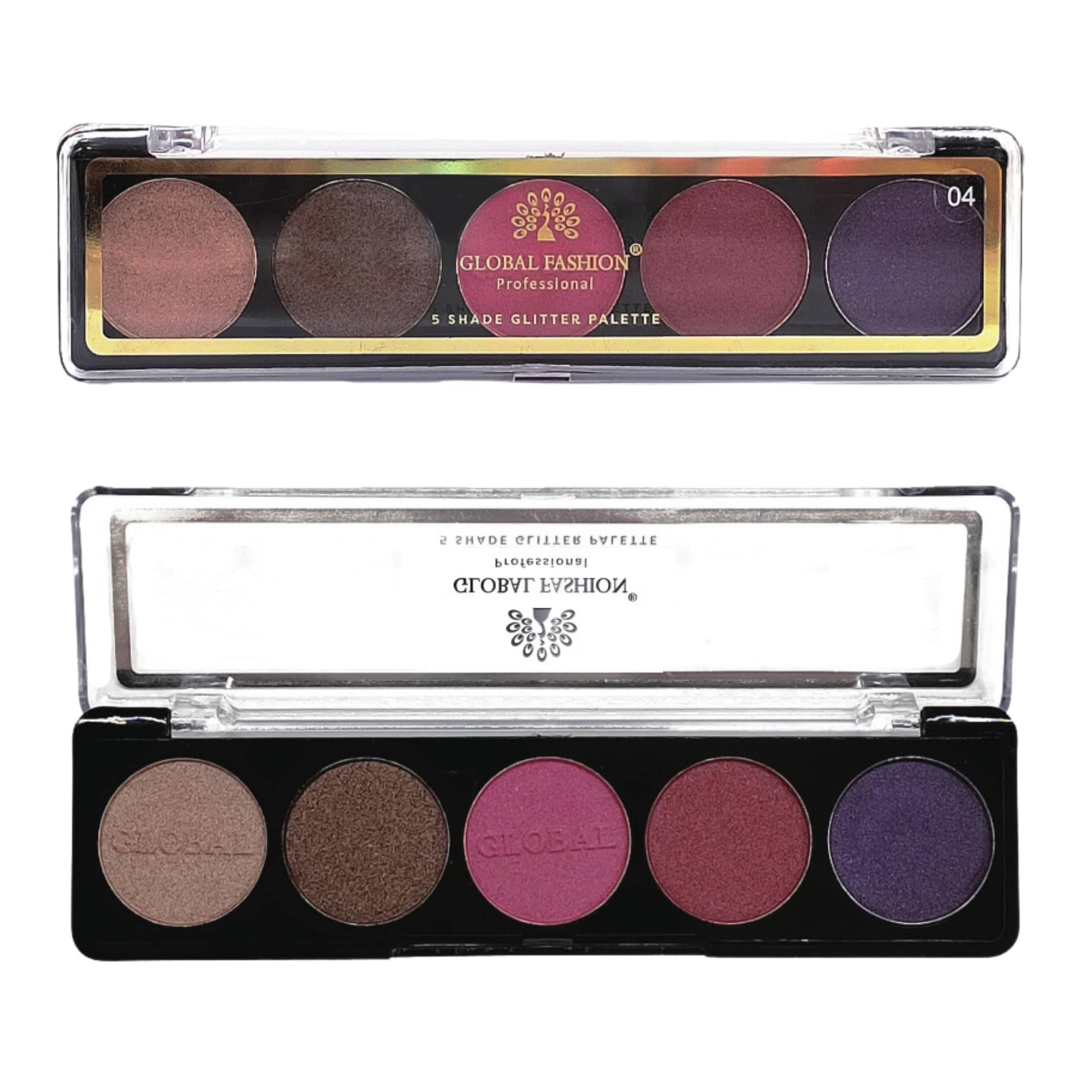 Global Fashion Professional 5-Color Eye Shad Palette - Long-Lasting Matte and Shimmer Shades, High Pigment, Blendable Makeup Palette for Day & Night Looks | (PALETTE 4)