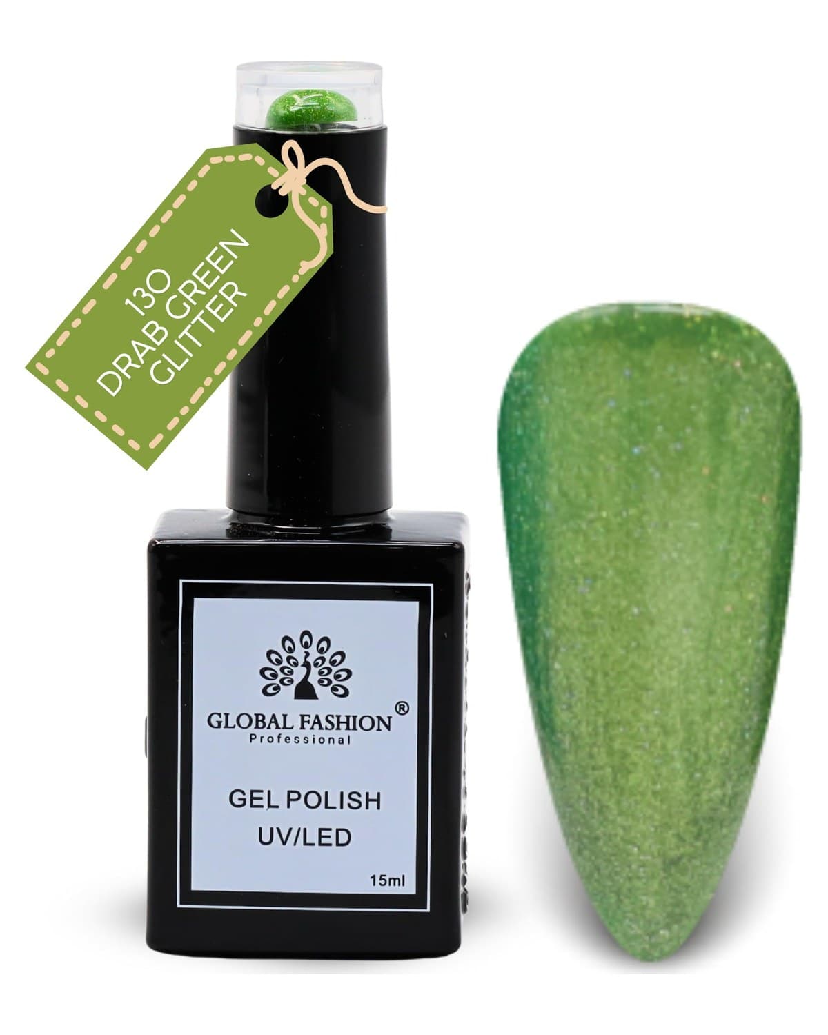 130-Drab Green Glitter-1p