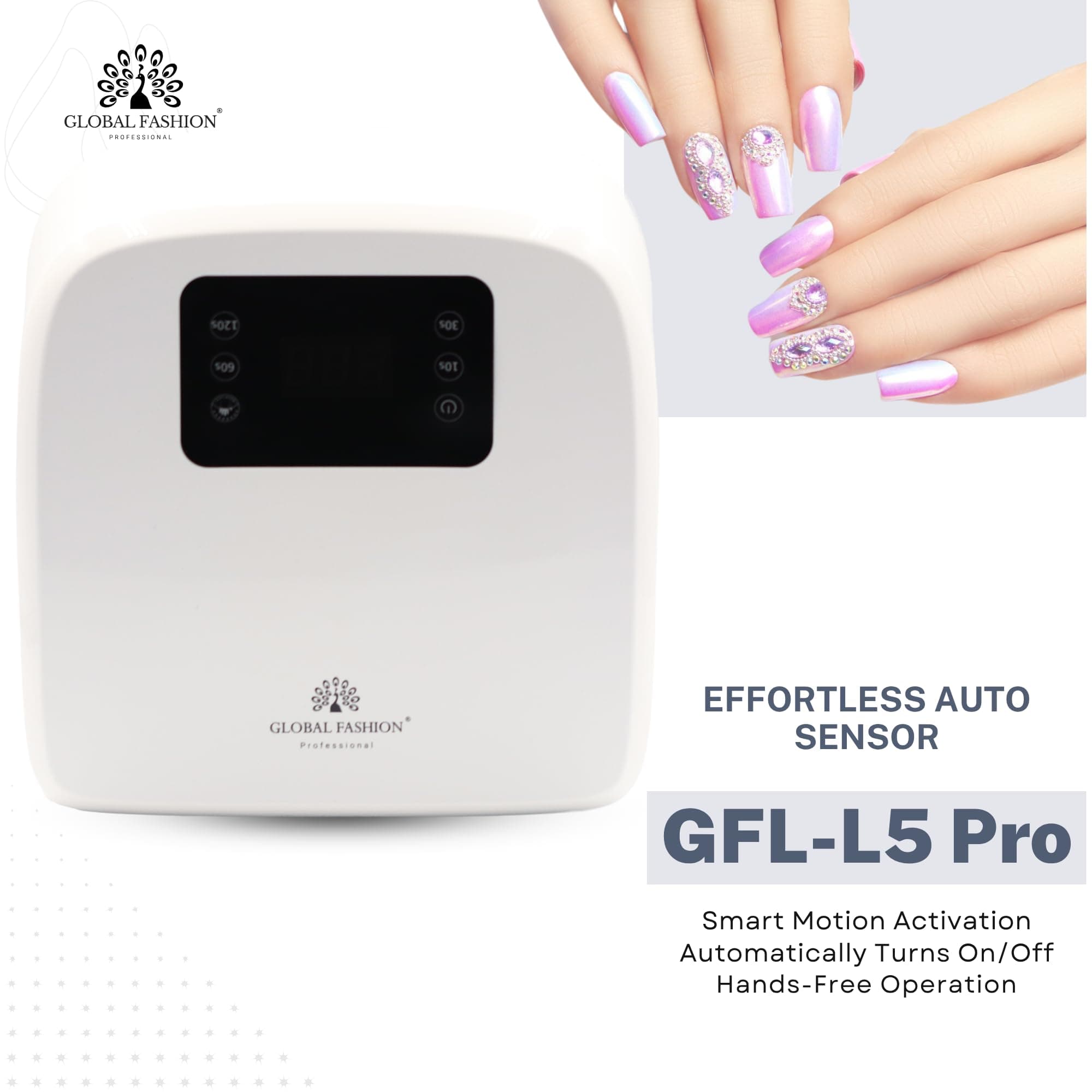 GLOBAL FASHION UV LED Nail Lamp for Gel Nails - 2