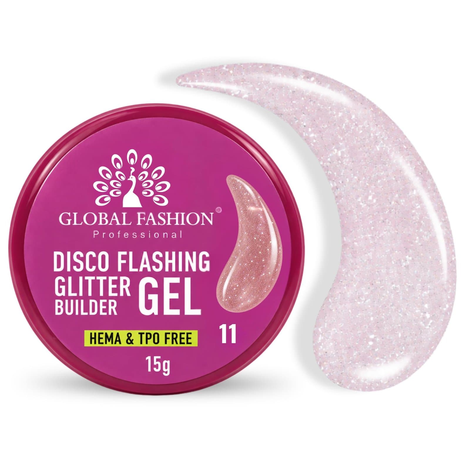 Disco Glitter Builder Gel - 15g - 11