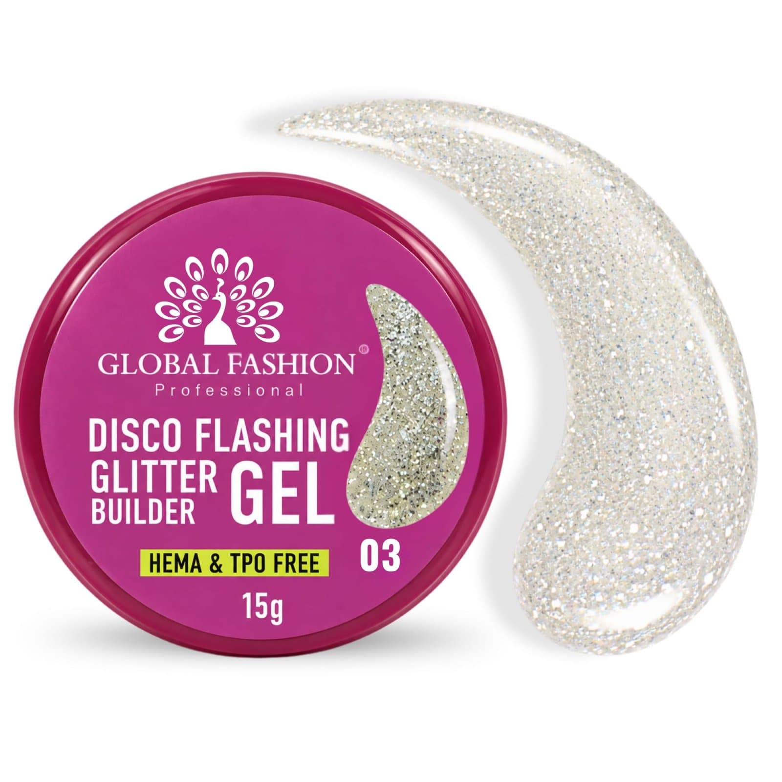 Disco Glitter Builder Gel - 15g - 3