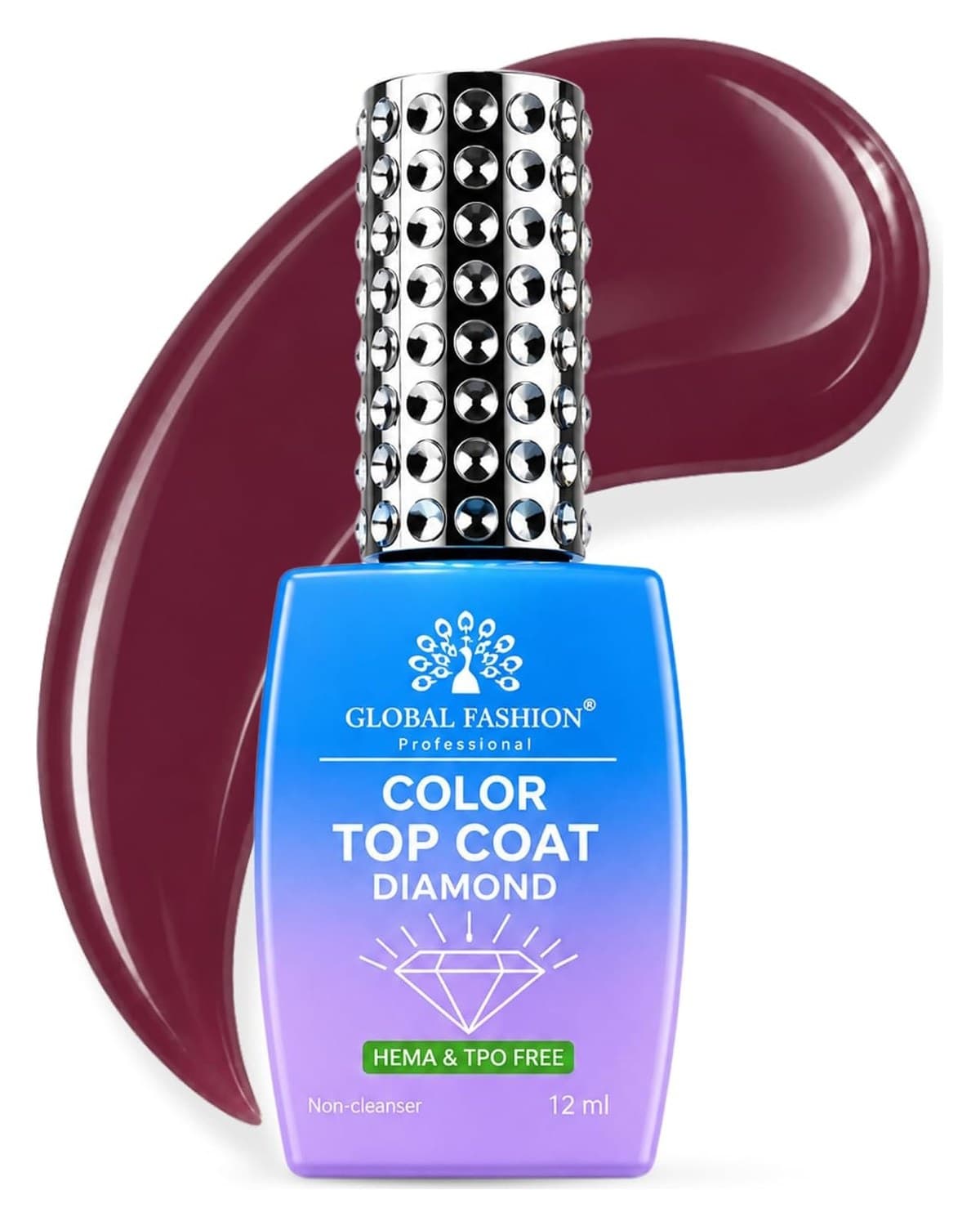 Color Top Coat Diamond 12ml – HEMA & TPO Free No Wipe Gel Top — Shade Color Top_19 - 2