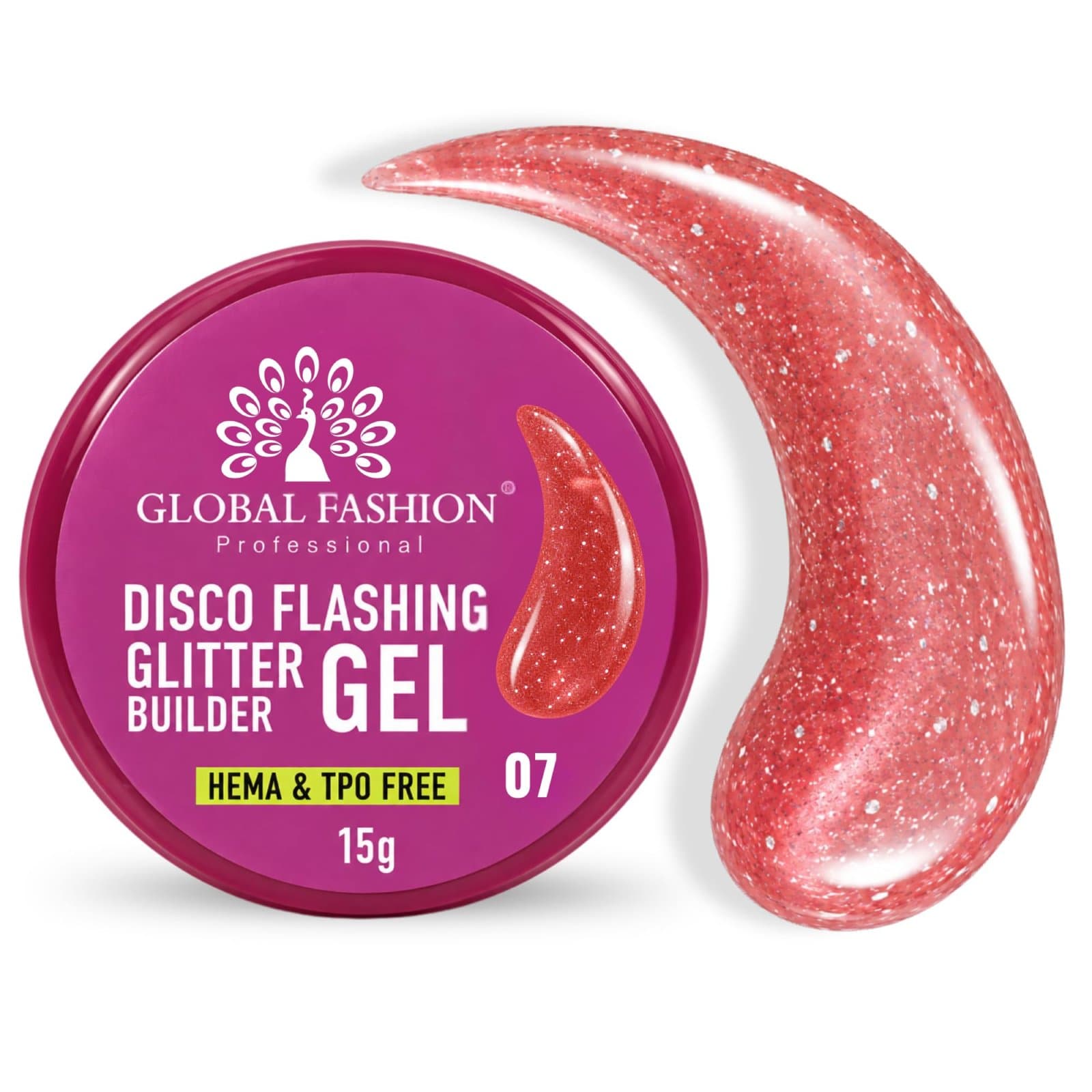 Disco Glitter Builder Gel - 15g - 7