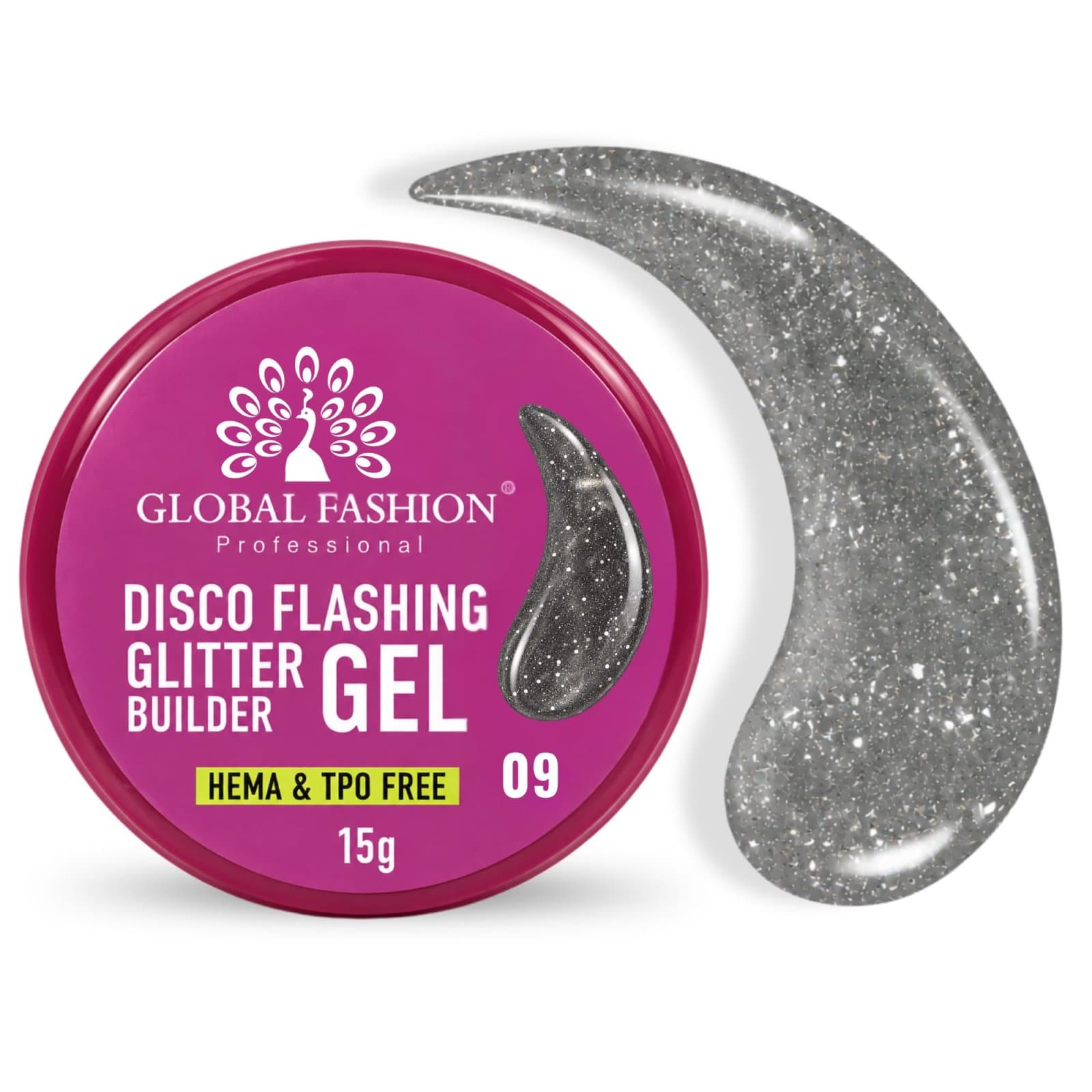 Disco Glitter Builder Gel - 15g - 9