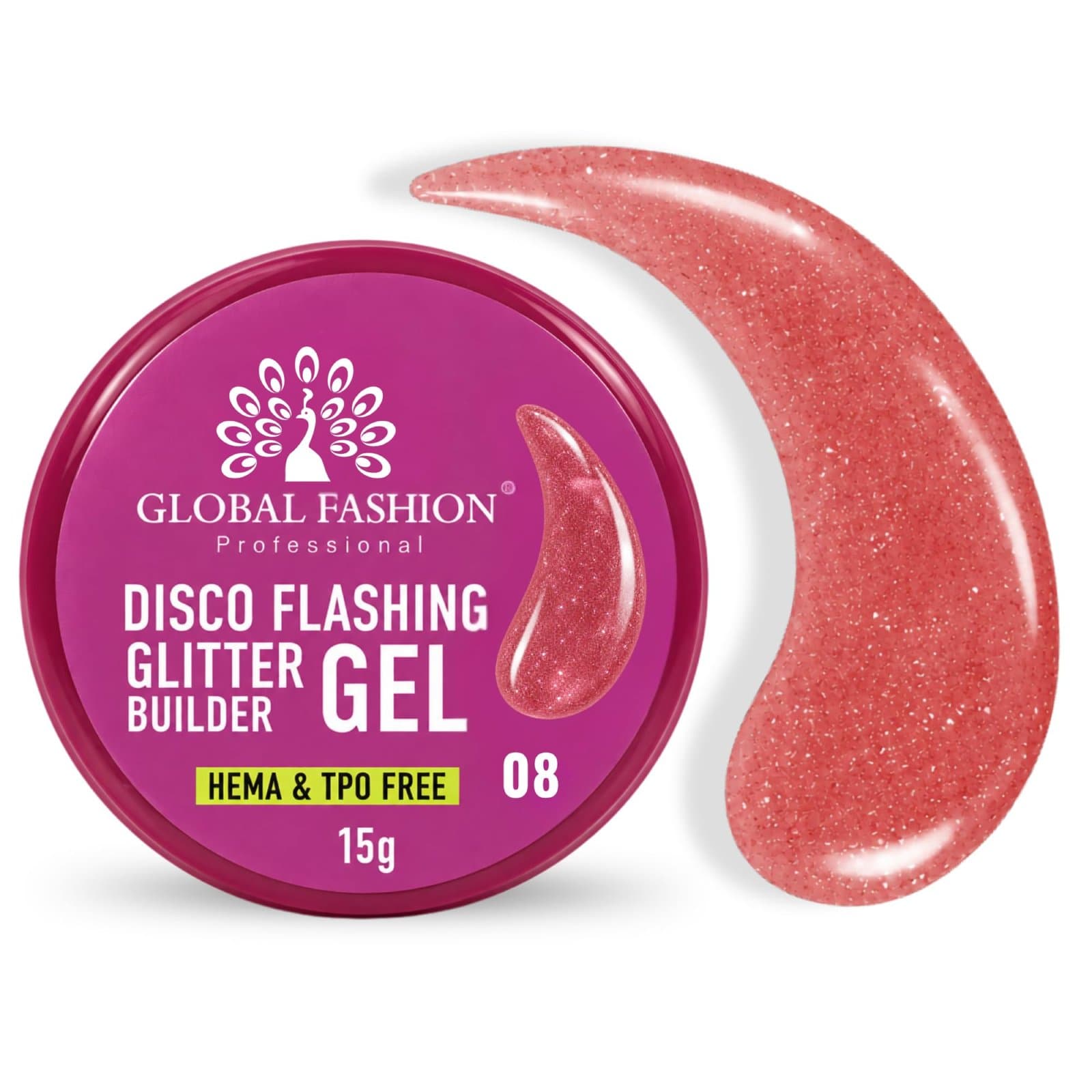 Disco Glitter Builder Gel - 15g - 8