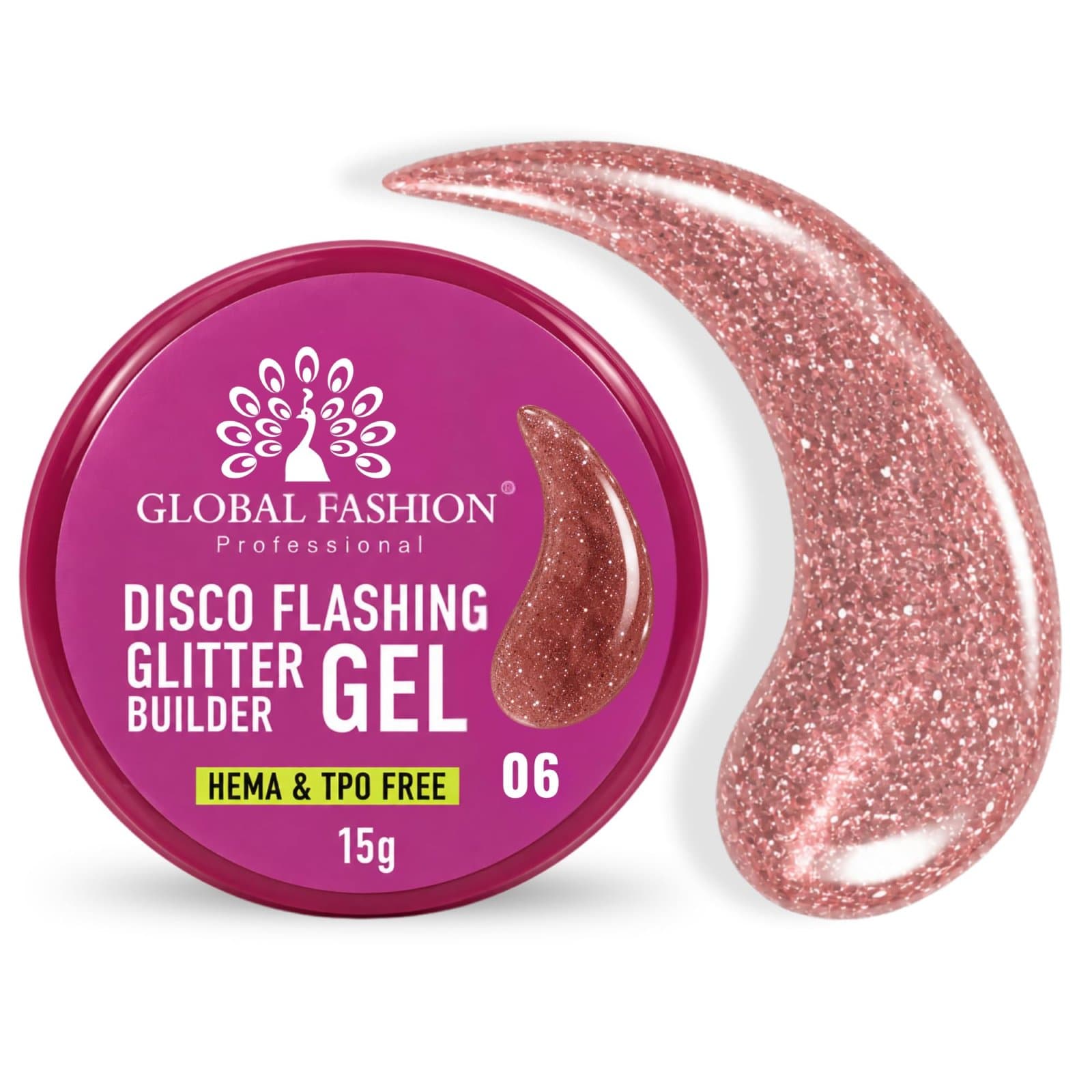Disco Glitter Builder Gel - 15g - 6