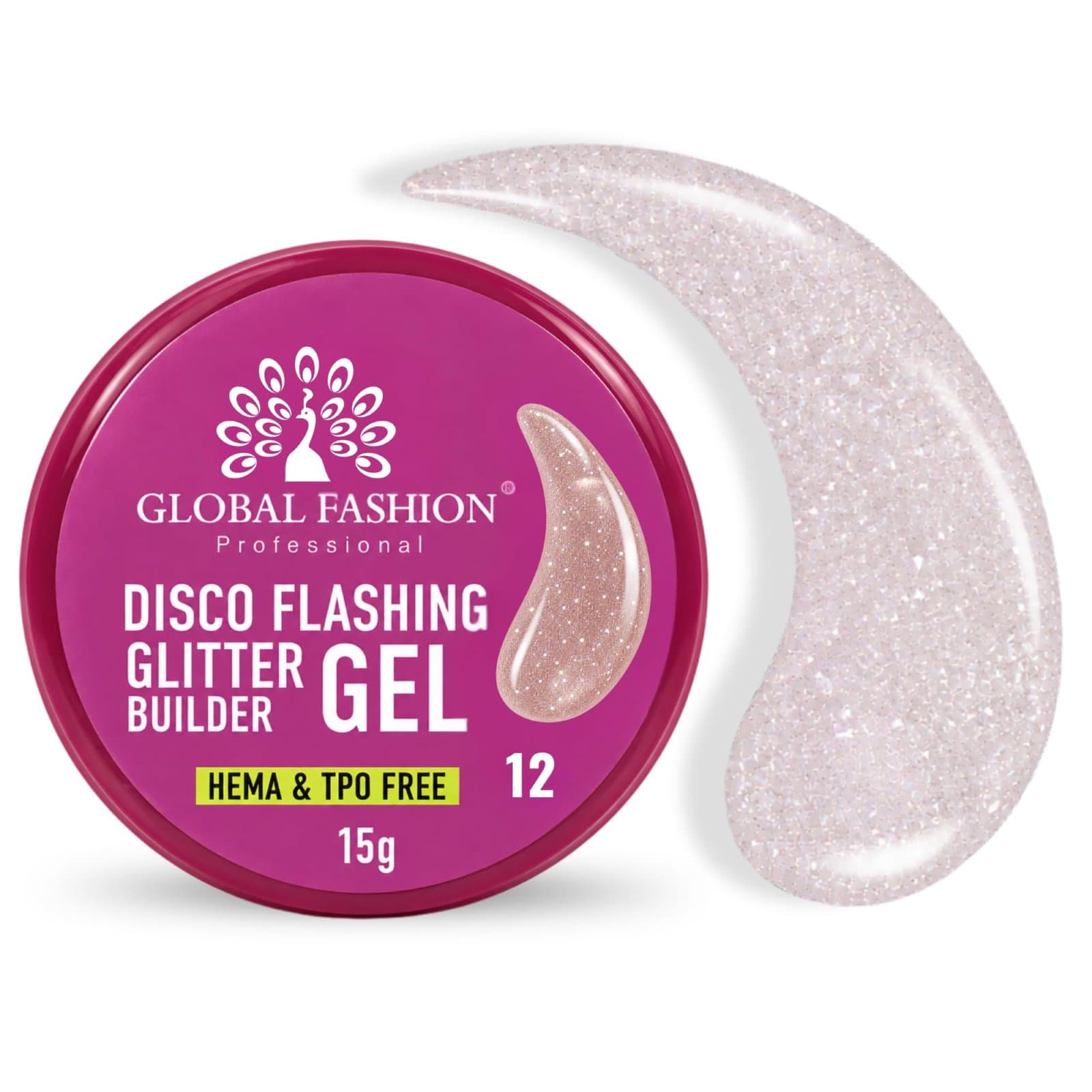 Disco Glitter Builder Gel - 15g - 12