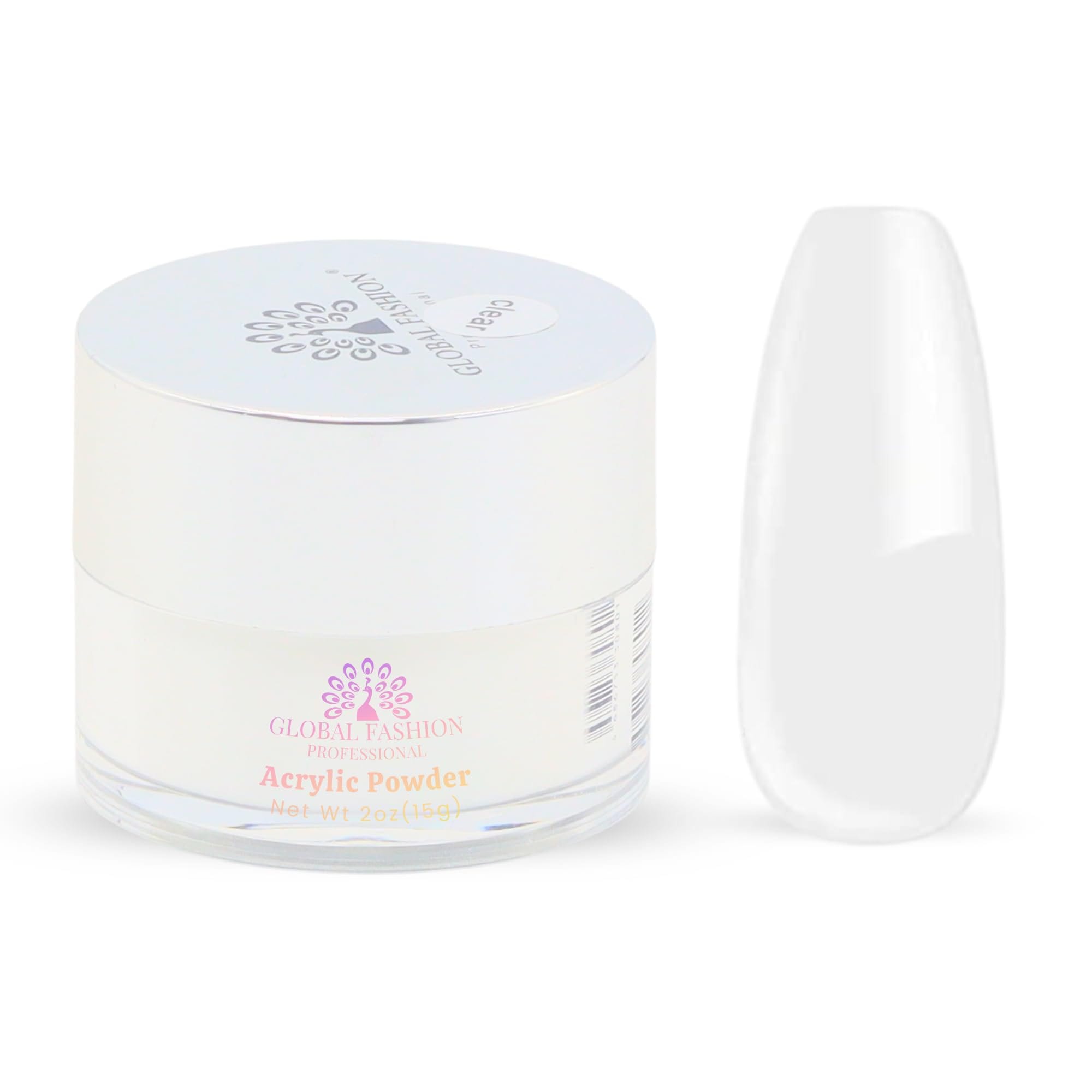 Acrylic Powder - Clear Finish, Strong Adhesion, Bubble-Free, Non-Yellowing, For Nail Extensions, Overlays, 3D & French Nails, Low-Odor, Fast-Setting, Professional Salon-Quality For