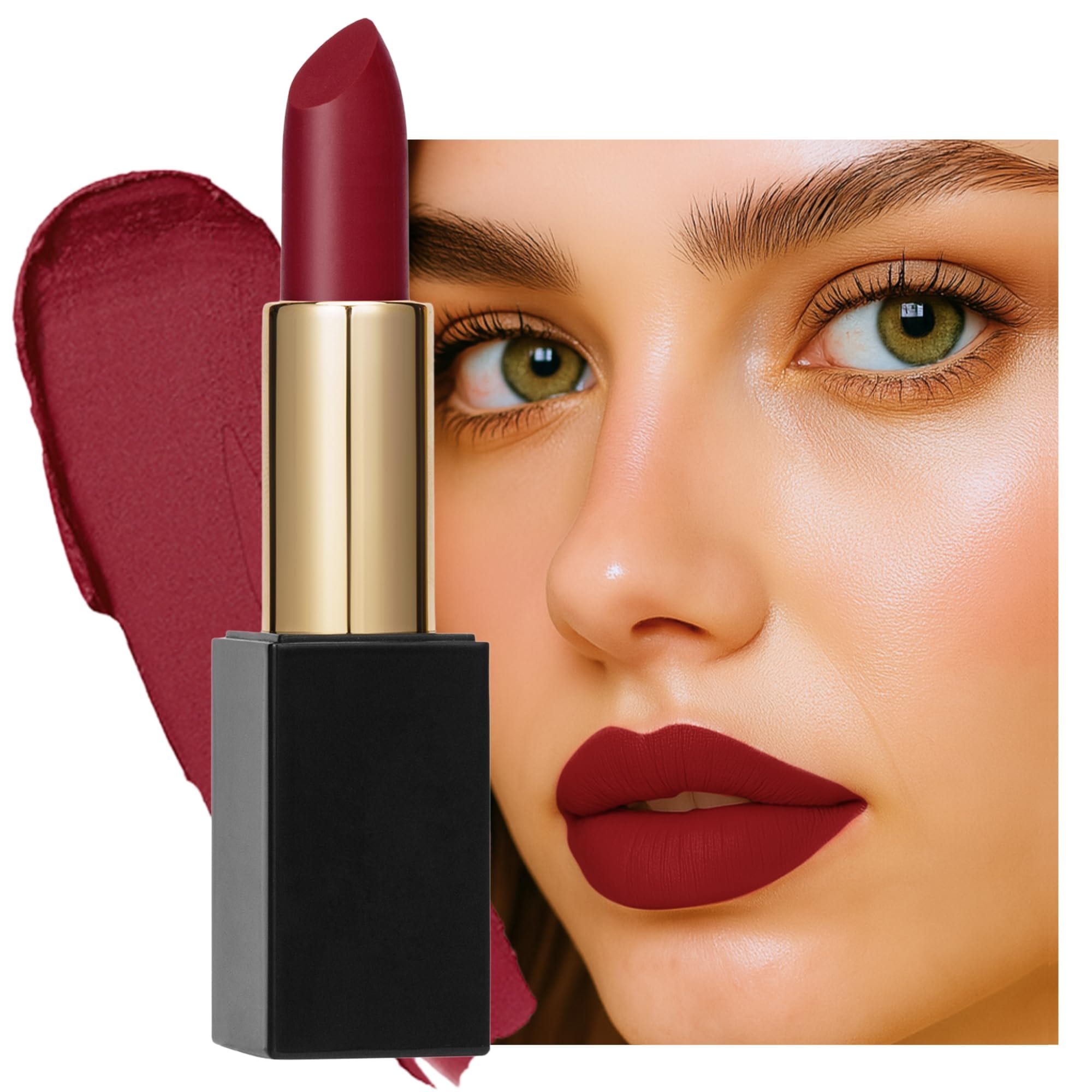 Global Fashion Lubrication Matte Lipstick - 24 Vibrant Shades, Long‑Lasting, Moisturizing Matte Finish Enriched with Vitamin E & Argan‑Oil, High‑Pigment Nude & Red Tones