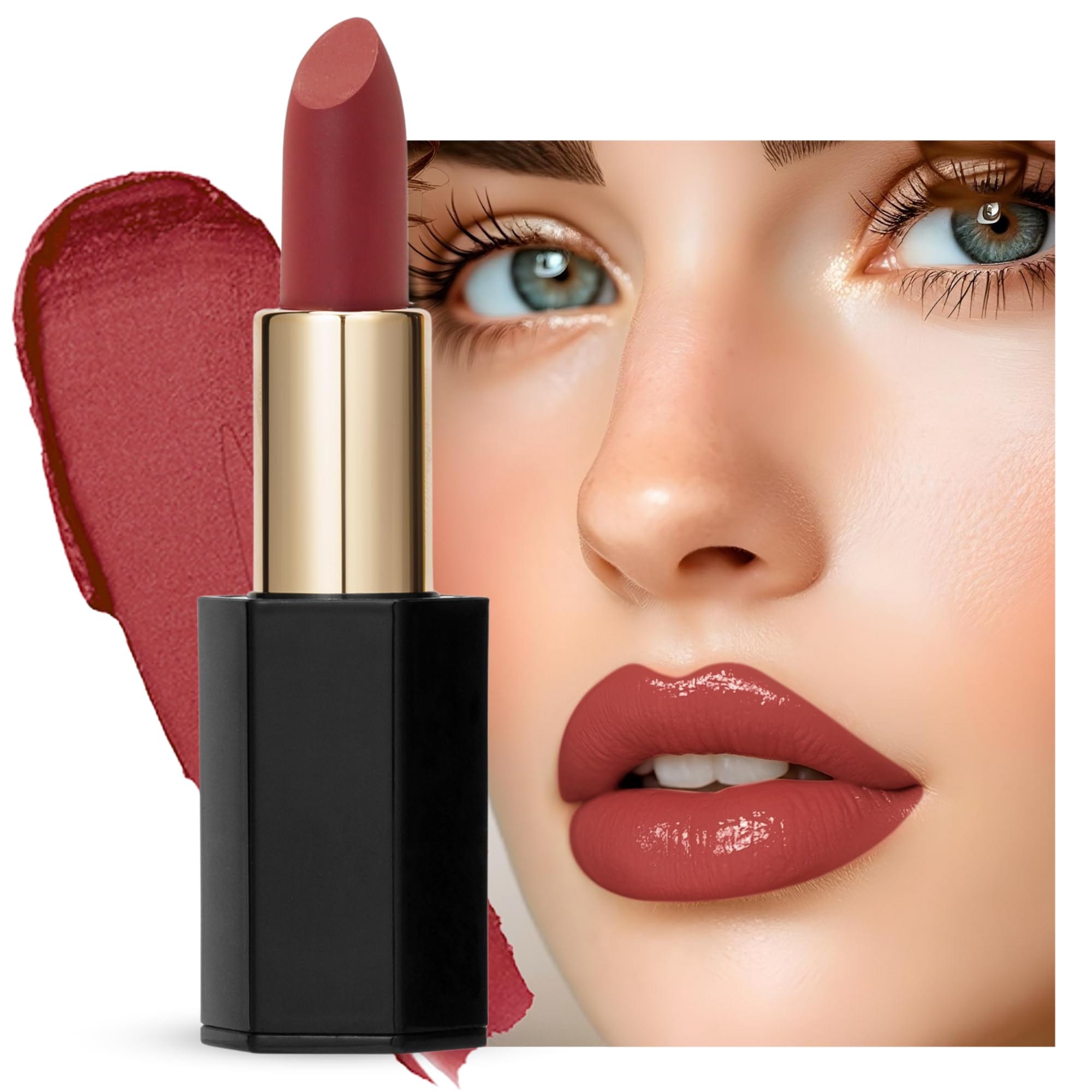 Velvet Moisturizing Matte Lipstick - 24 Long-Lasting Shades, Highly Pigmented, Smudge-Proof, Vegan & Cruelty-Free, Luxe Non-Drying Formula with Velvet Finish