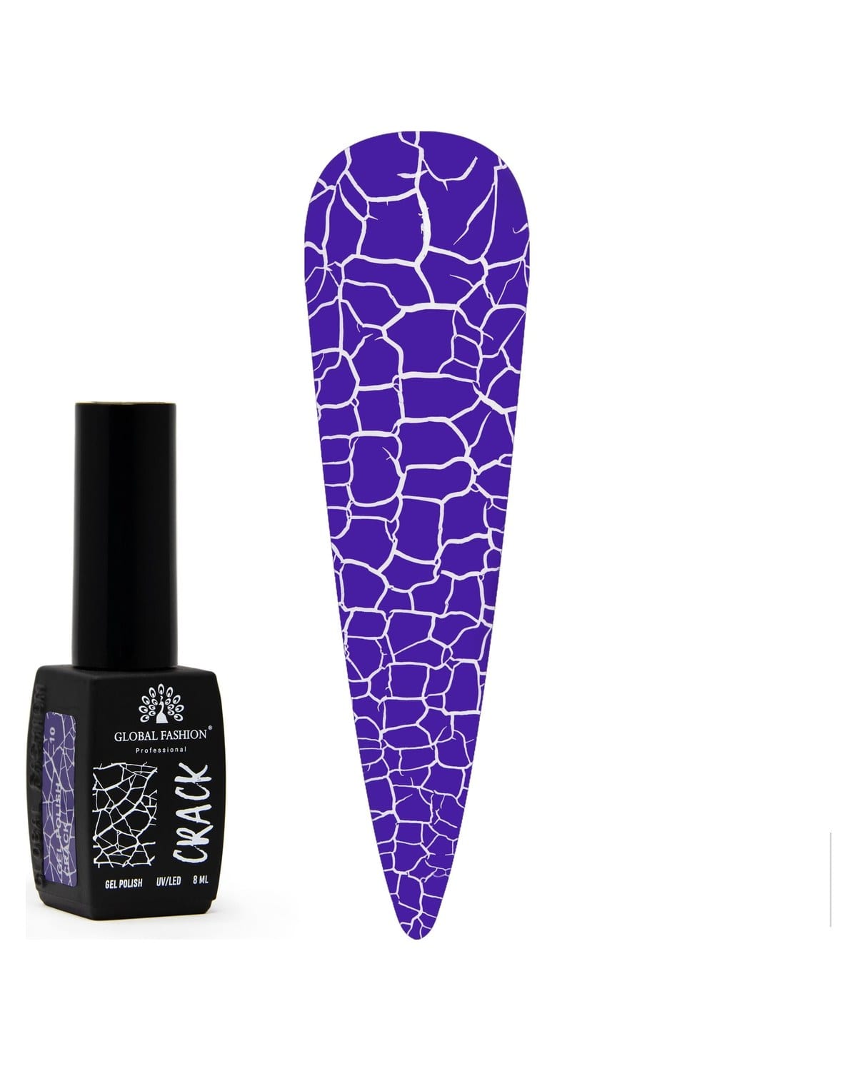 Crackle Gel Nail Polish -12 Colors 8ml, Long-Lasting UV/LED Soak Off Gel, Chip-Resistant, Glossy Finish, Cracked Effects,DIY Nail Art, Professional Salon Quality Manicure for Beginners & Home Use (10)