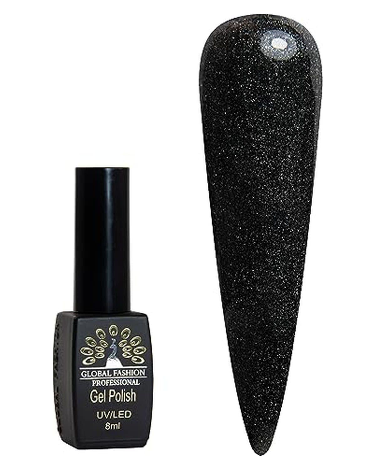 Black Elite Gel Polish 8ml, Long-Lasting Gel Colors, (376)