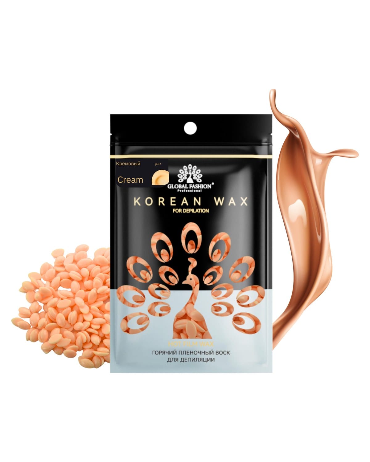 Korean Hot Film Hard Wax Beans for Painless Hair Removal – 12 Variants Stripless Korean Waxing Beads for Bikini, Legs, Face, Body – All Skin Types (100g, CREAM) — Scent Cream-100g