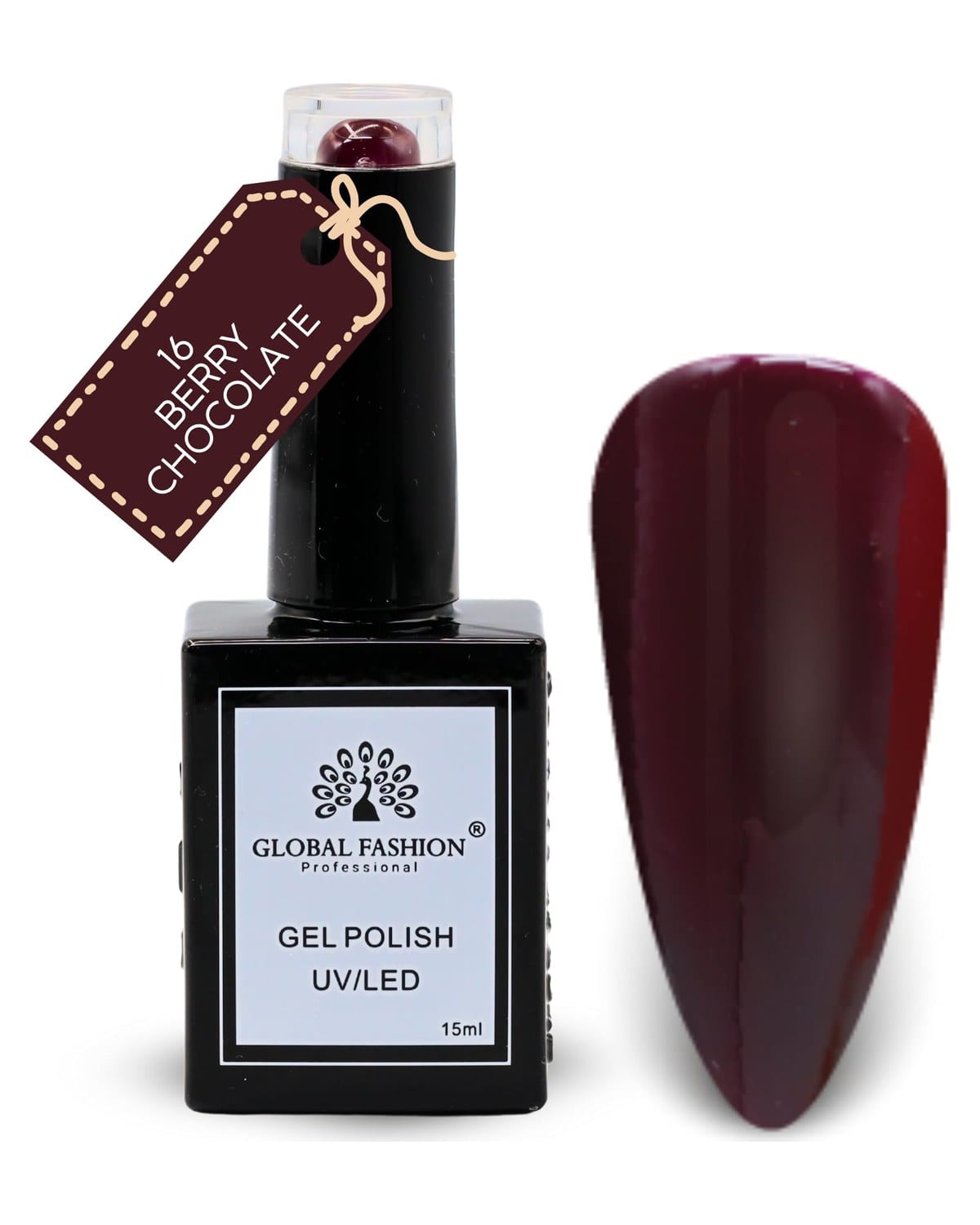 Coral Crush Collection UV LED Gel Nail Polish – Soak-Off Long-Lasting Glossy Finish, Salon-Quality Nail Art & Manicure Gelby – (16-Berry Chocolate-1p, 15ml)