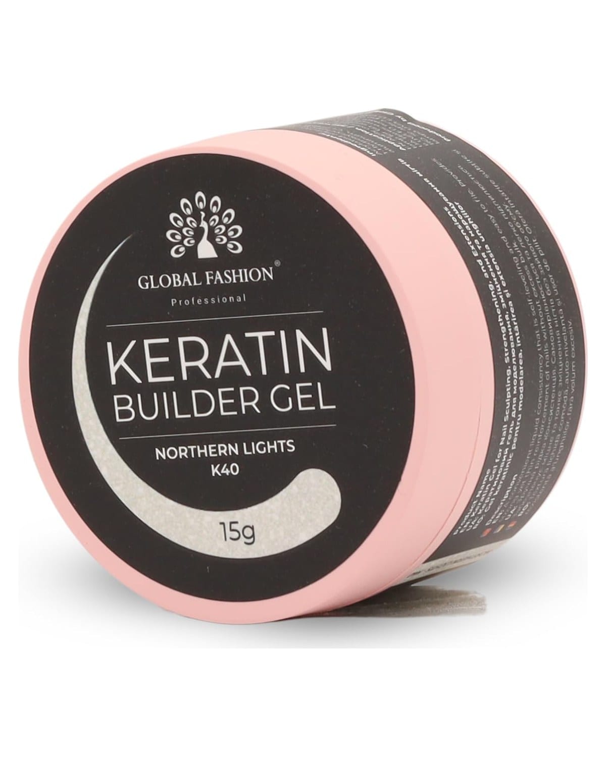 Keratin Builder Gel 15g Self Leveling Hard Gel Durable and Strong for Nail Overlays Extensions and Repairs UV LED Cure Odor Salon Finish Reinforcing Formula, Long Lasting Wear (K40 - Northern Lights)