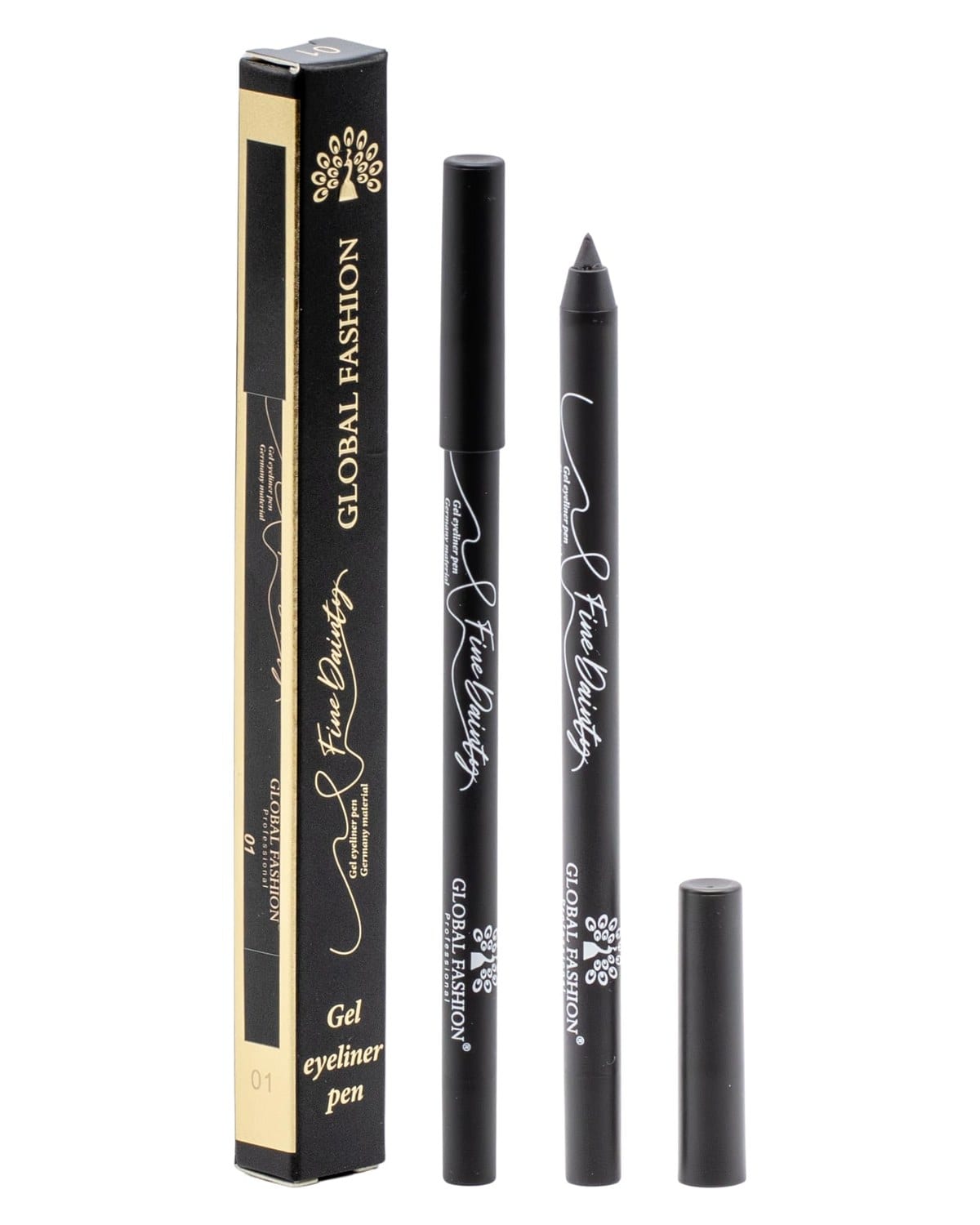 Waterproof Gel Eyeliner Pen, 0.2 mm Precision Twist-Up Tip, Smudge-Proof Kajal, Matte Finish, 12-Hour Wear, Vegan & Contact-Lens Safe, Sensitive Eyes (1 - Black)