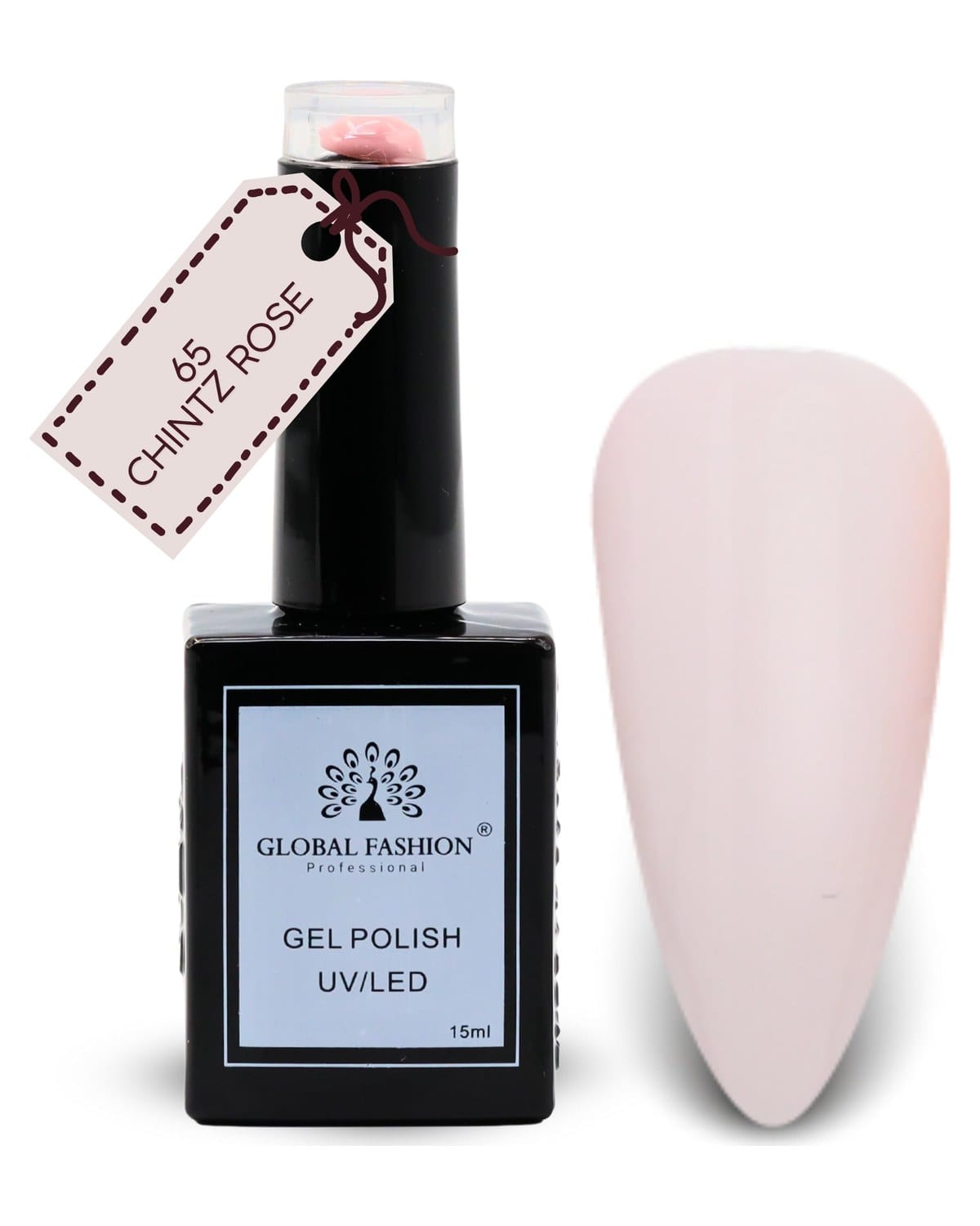 Global Fashion Fuchsia Fever Collection Set (61–66) – 6 Long-Lasting, High-Gloss, Chip-Resistant Colors for Teens & Professionals – UV/LED Soak-Off Nail Kit (65-Chintz Rose-1p, 15m)