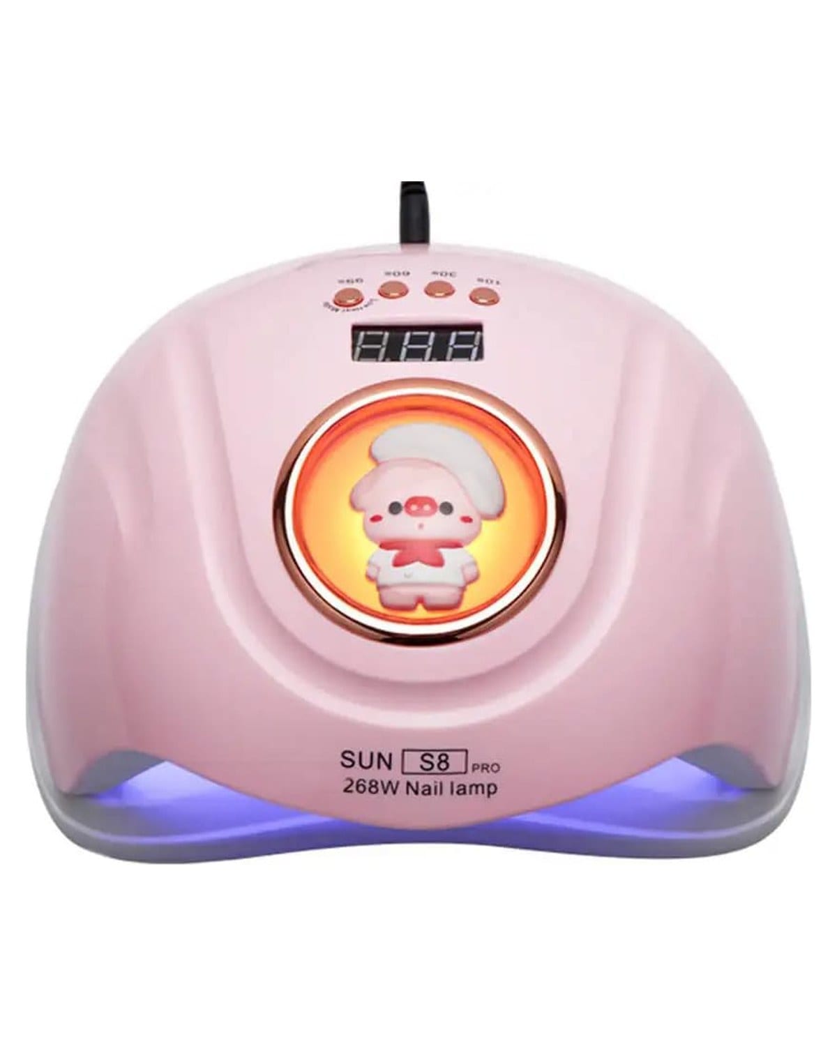 GLOBAL FASHION Professional 2-in-1 UV/LED Nail Dryer Lamp - 268W, Gel Polish, Acrylic & Polygel Dryer, Fast Curing, Smart Sensor, Flexible Timer Settings, Painless & Gentle- SUN S8 — Color Pink