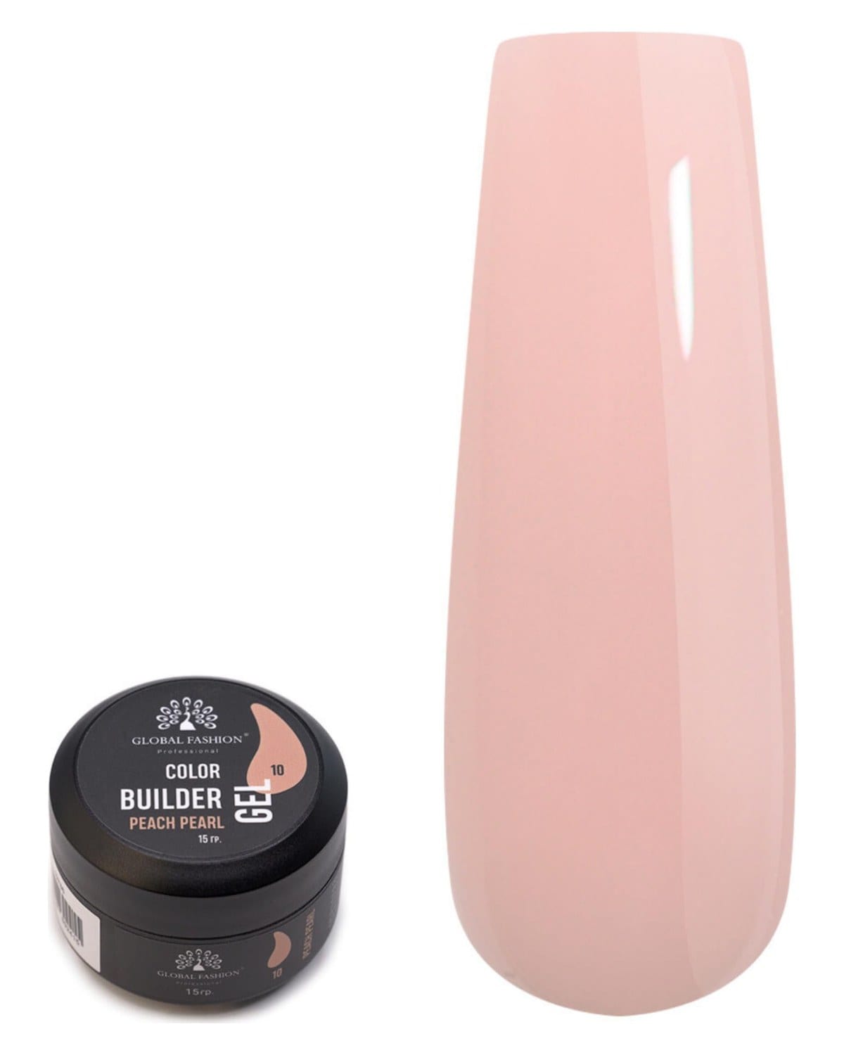 GLOBAL FASHION Professional Color Gel Builder 15g with 13 Shades: Unleash Your Inner Nail Artist with This Versatile Sculpting and Coloring Nail Art Toolkit (10 PEACH PEARL)