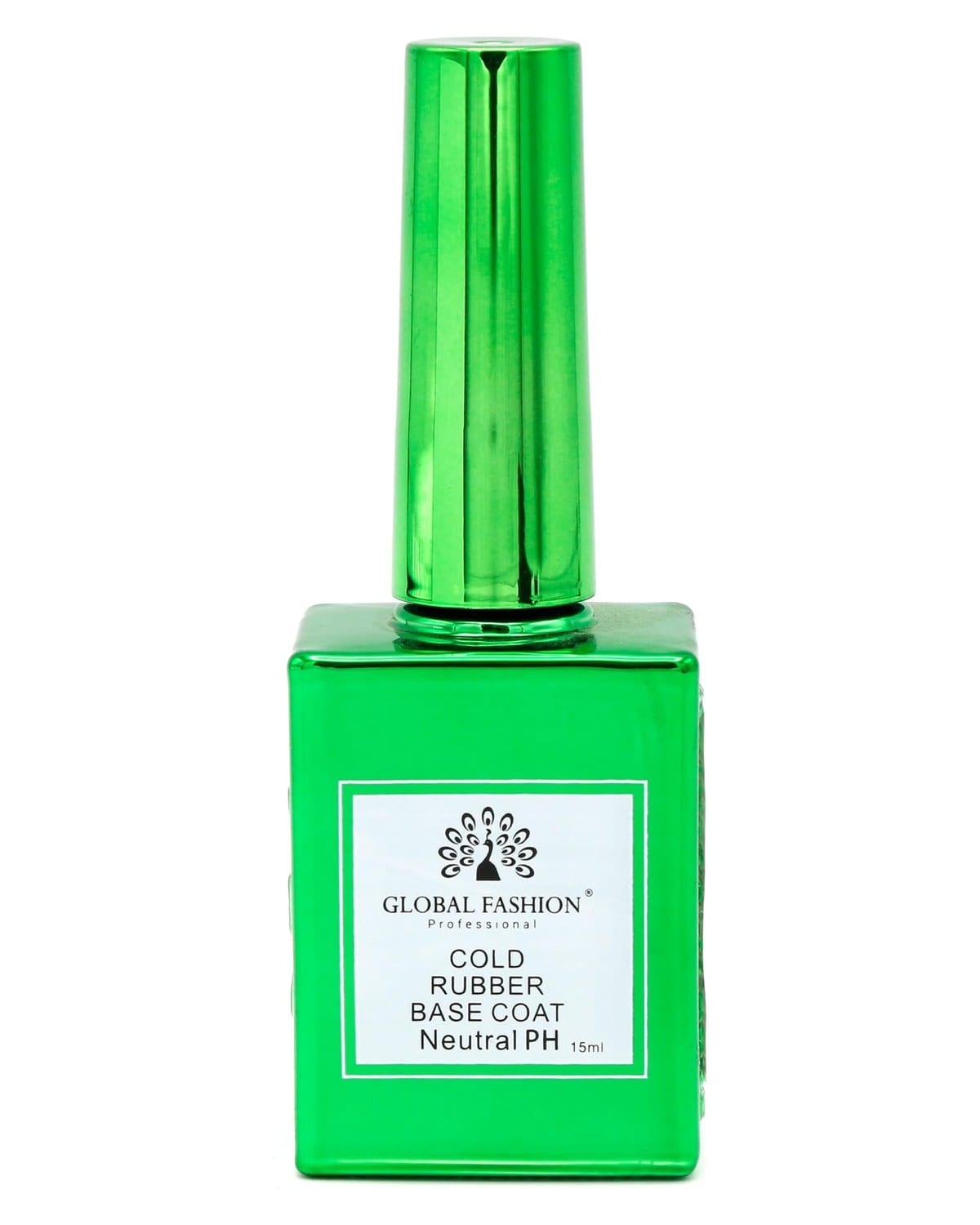 Global Fashion Professional Clear Rubber Base Coat - UV/LED Soak-Off Gel Polish, Strong Adhesion, Flexible & Long-Lasting, Nail Strengthening Formula (Cold rubber base neutral pH, 15ml) — Color 2000000048802