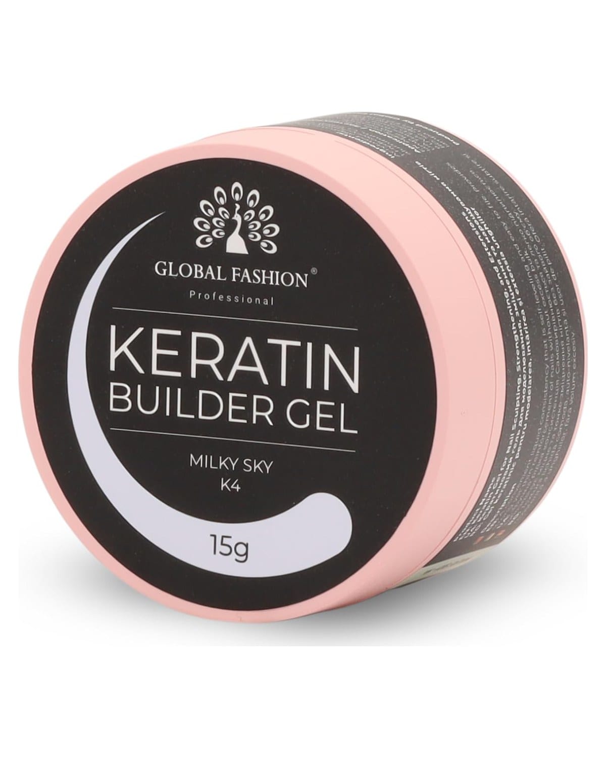 Keratin Builder Gel 15g Self Leveling Hard Gel Durable and Strong for Nail Overlays Extensions and Repairs UV LED Cure Odor Salon Finish Reinforcing Formula, Long Lasting Wear (K4 - Milky Sky)