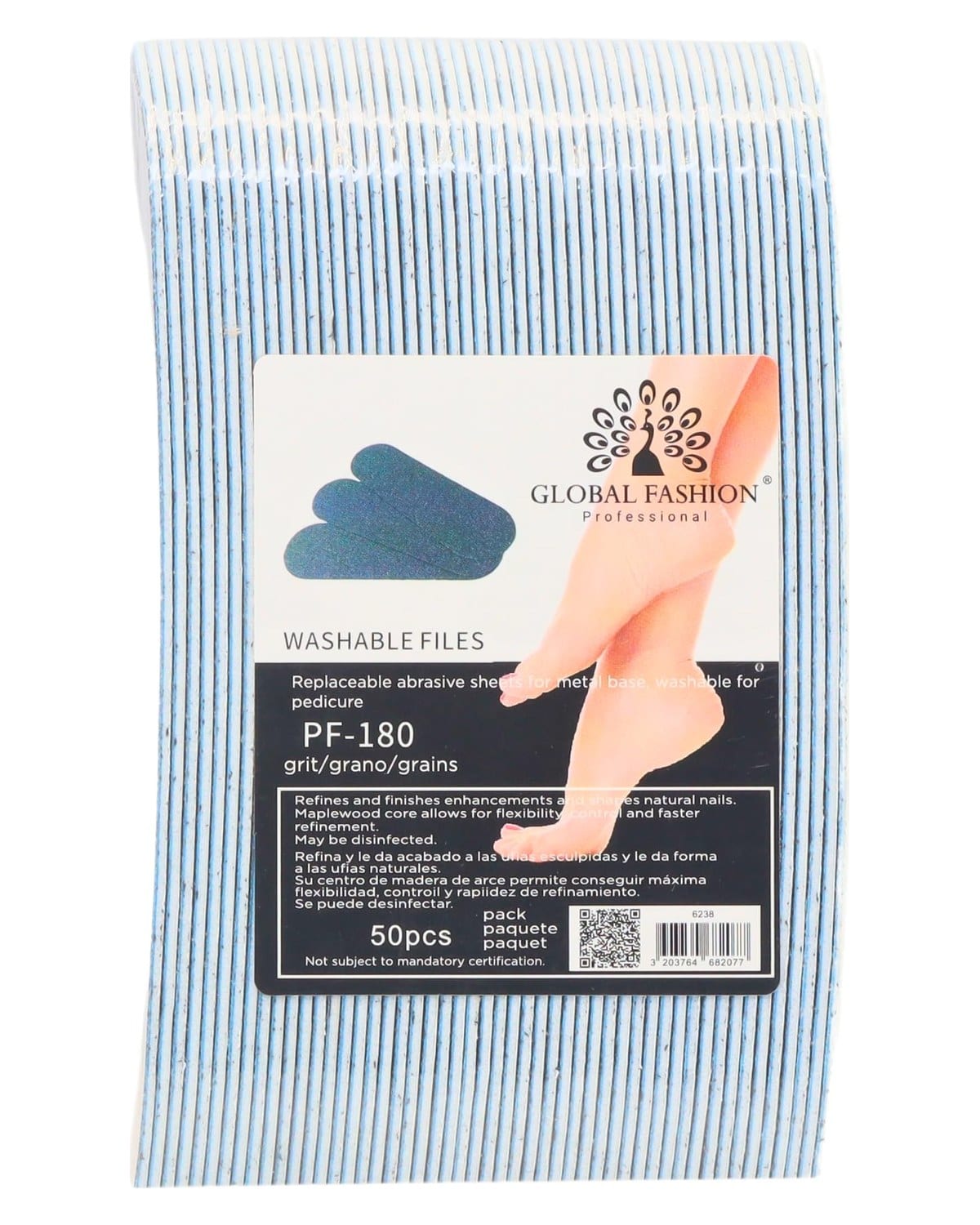 Foot File Replacement Pads - Pack of 50 Adhesive Abrasive Sheets for Pedicure Callus Remover, Water-Resistant, Strong Adhesion, Universal Fit Foot Razor Sandpaper - Home & Salon Foot Care (PF-180) — Size 0744963297090