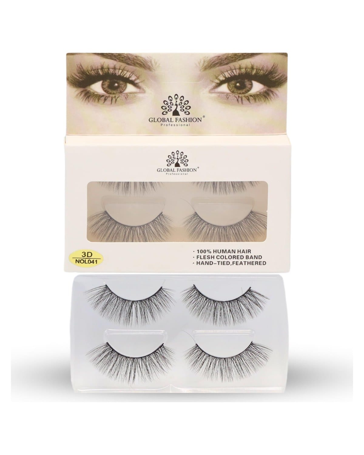 False Eyelashes Pack - Wispy Natural Look, Mink Fluffy Strips, Cat Eye and Fox Eye Lashes, Reusable, Easy Application, Perfect for Daily Wear & Special Occasions | (Eyelash 3D MOL041-4Pcs) — Color Eyelash 3D MOL041-2 Pair