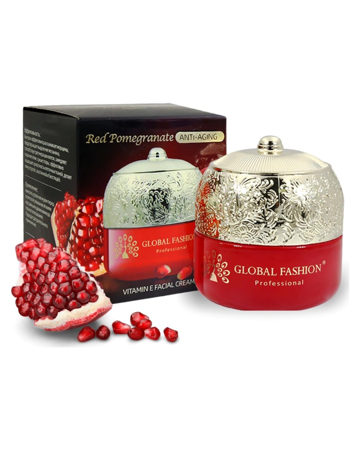 Moisturizer Face Cream with Vitamin E & Red Pomogranate, Face Cream for Anti-Aging, Hydration, Skin Tightening, Brightening, Instant Face Lift, Youthful Glow, All Skin Types - 50 g