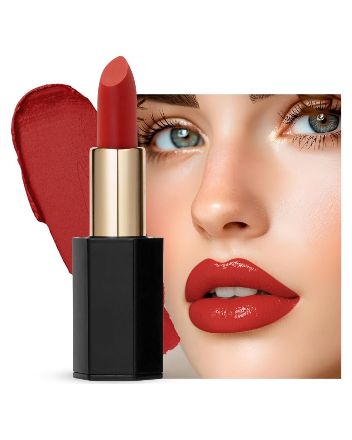 Velvet Moisturizing Matte Lipstick - 24 Long-Lasting Shades, Highly Pigmented, Smudge-Proof, Vegan & Cruelty-Free, Luxe Non-Drying Formula with Velvet Finish (104 Sweet Brown, 3.5g) — Color 104	Sweet Brown