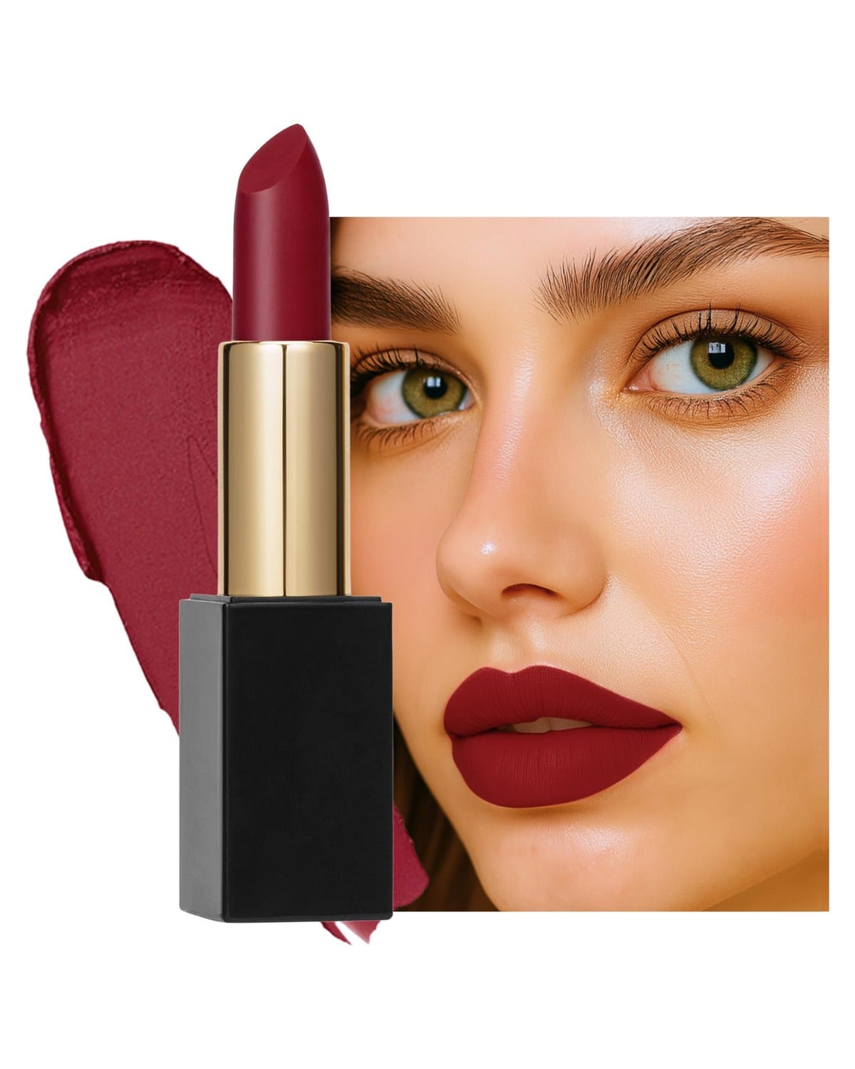 Global Fashion Lubrication Matte Lipstick - 24 Vibrant Shades, Long‑Lasting, Moisturizing Matte Finish Enriched with Vitamin E & Argan‑Oil, High‑Pigment Nude & Red Tones (101)