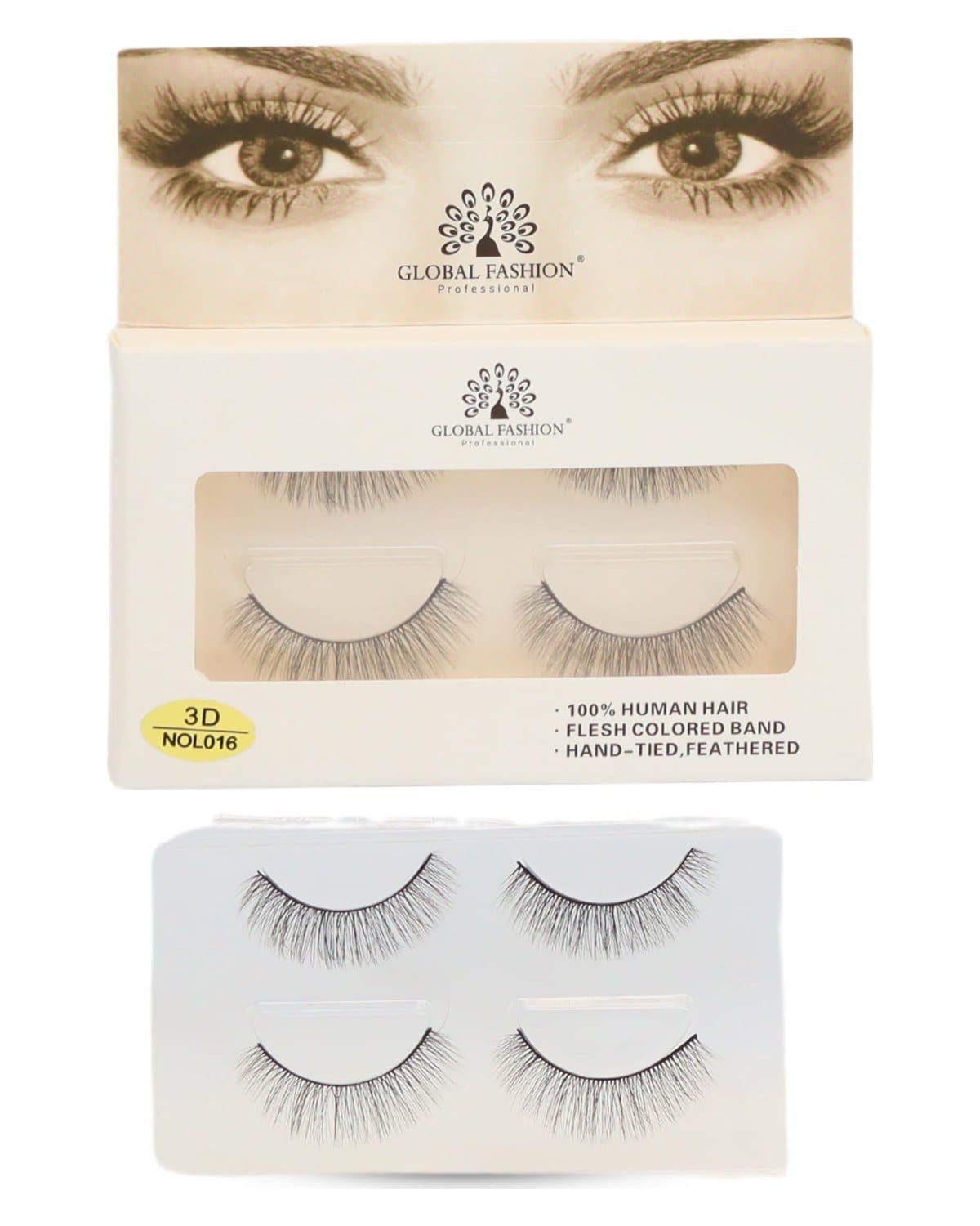 False Eyelashes Pack - Wispy Natural Look, Mink Fluffy Strips, Cat Eye and Fox Eye Lashes, Reusable, Easy Application, Perfect for Daily Wear & Special Occasions | (Eyelash 3D NOL016-4Pcs) — Color Eyelash 3D NOL016-2 Pair
