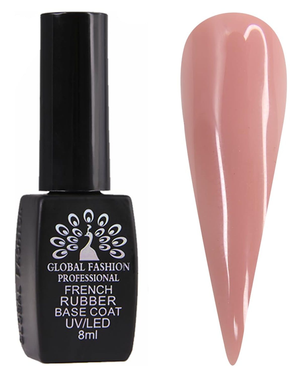 GLOBAL FASHION Professional Long-Lasting & Chip-Resistant: Global Fashion Professional French Rubber Base Coat UV/LED 8ml - (08), 3x3x10