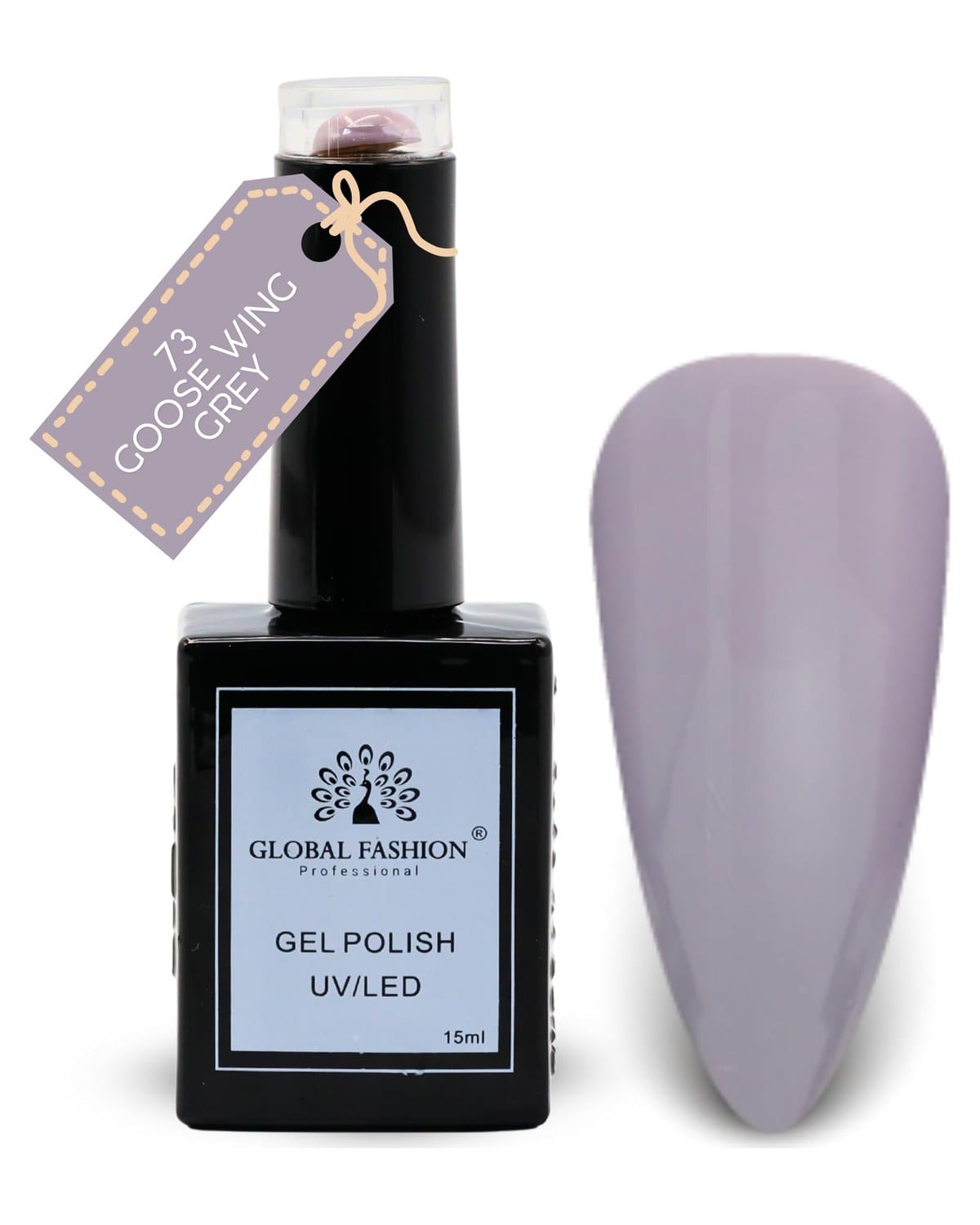 Global Fashion Lavender Lullaby Collection Set (73–78) – 6 Long-Lasting, High-Gloss, Chip-Resistant Colors for Teens & Professionals – UV/LED Nail Kit (73-Goose Wing Grey-1p, 15ml)