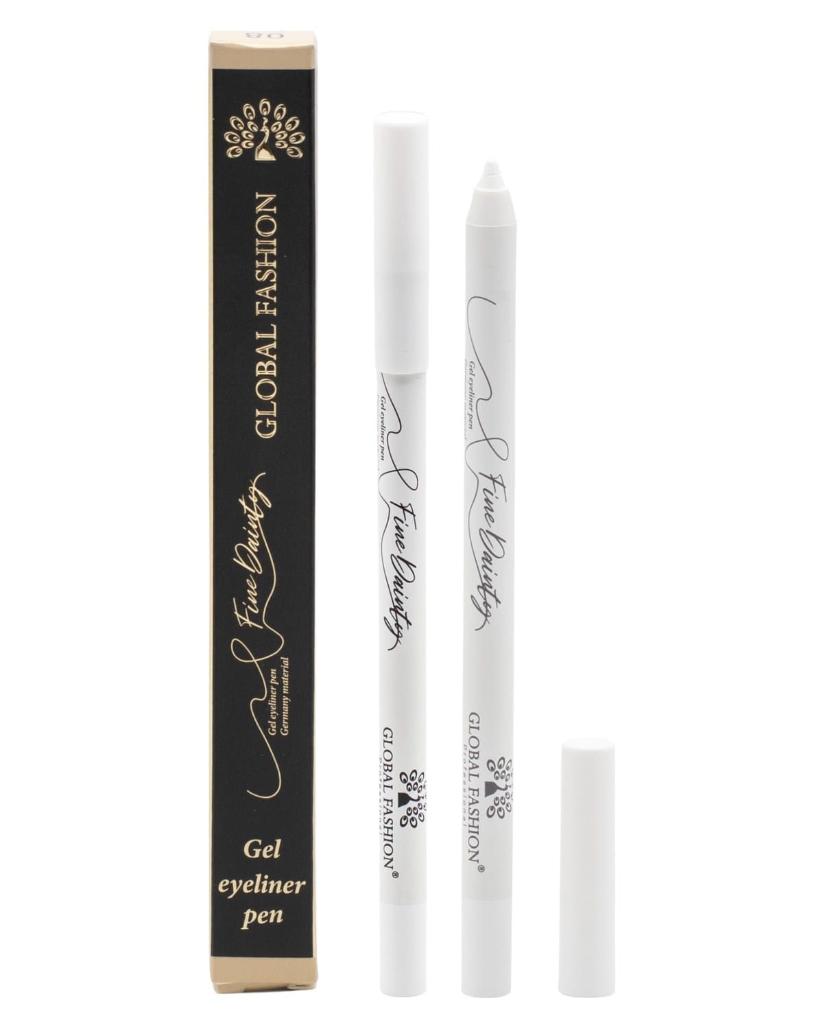 Waterproof Gel Eyeliner Pen, 0.2 mm Precision Twist-Up Tip, Smudge-Proof Kajal, Matte Finish, 12-Hour Wear, Vegan & Contact-Lens Safe, Sensitive Eyes (8 - White)