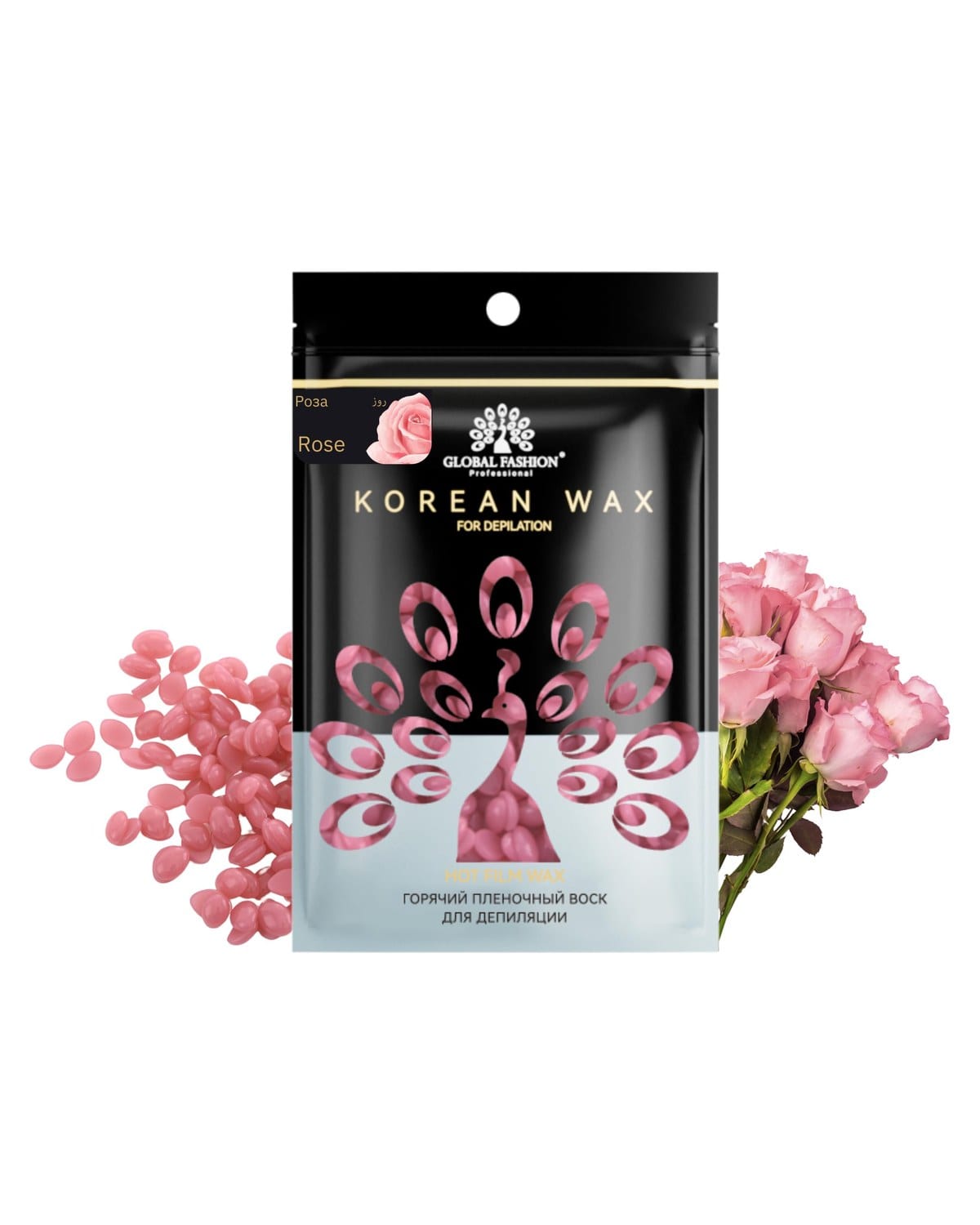 Korean Hot Film Hard Wax Beans for Painless Hair Removal – 12 Variants Stripless Korean Waxing Beads for Bikini, Legs, Face, Body – All Skin Types (100g, HOT PINK ROSE) — Scent Hot-pink-rose-100g