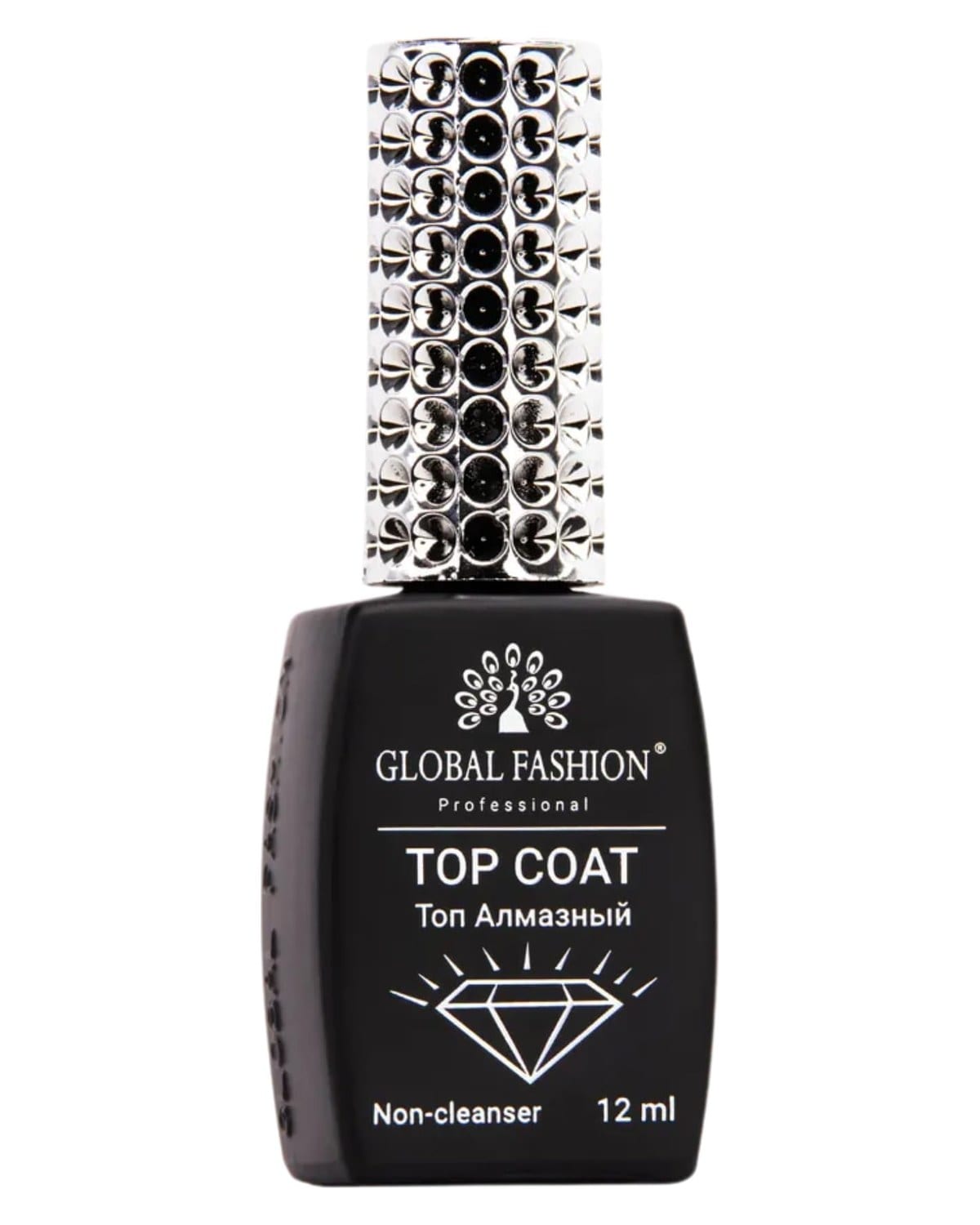 Global Fashion Universal Top Coat - Non-Stick, Long-Lasting, Fast Drying, High Gloss Finish, Halal Nail Polish, Top Nail Care, Clear Top Coat, (Top Diamond, 12ml)