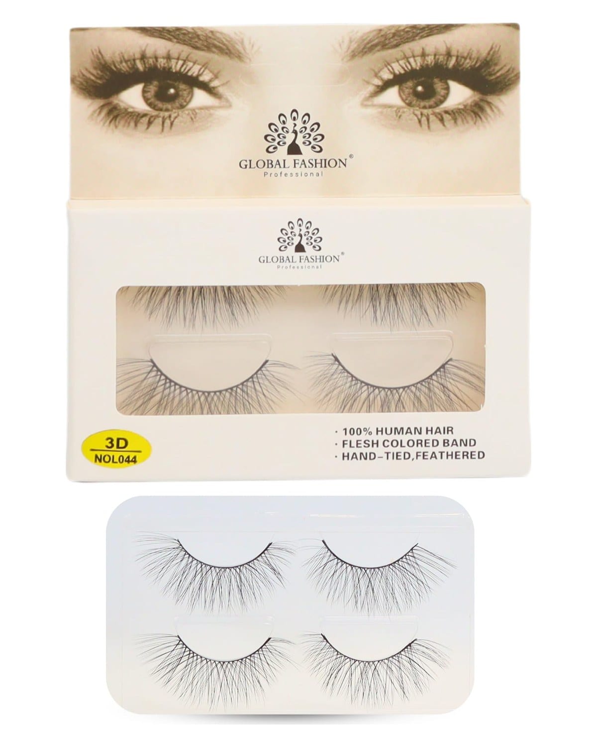 False Eyelashes Pack - Wispy Natural Look, Mink Fluffy Strips, Cat Eye and Fox Eye Lashes, Reusable, Easy Application, Perfect for Daily Wear & Special Occasions | (Eyelash 3D NOL044-4Pcs) — Color Eyelash 3D NOL044-2 Pair