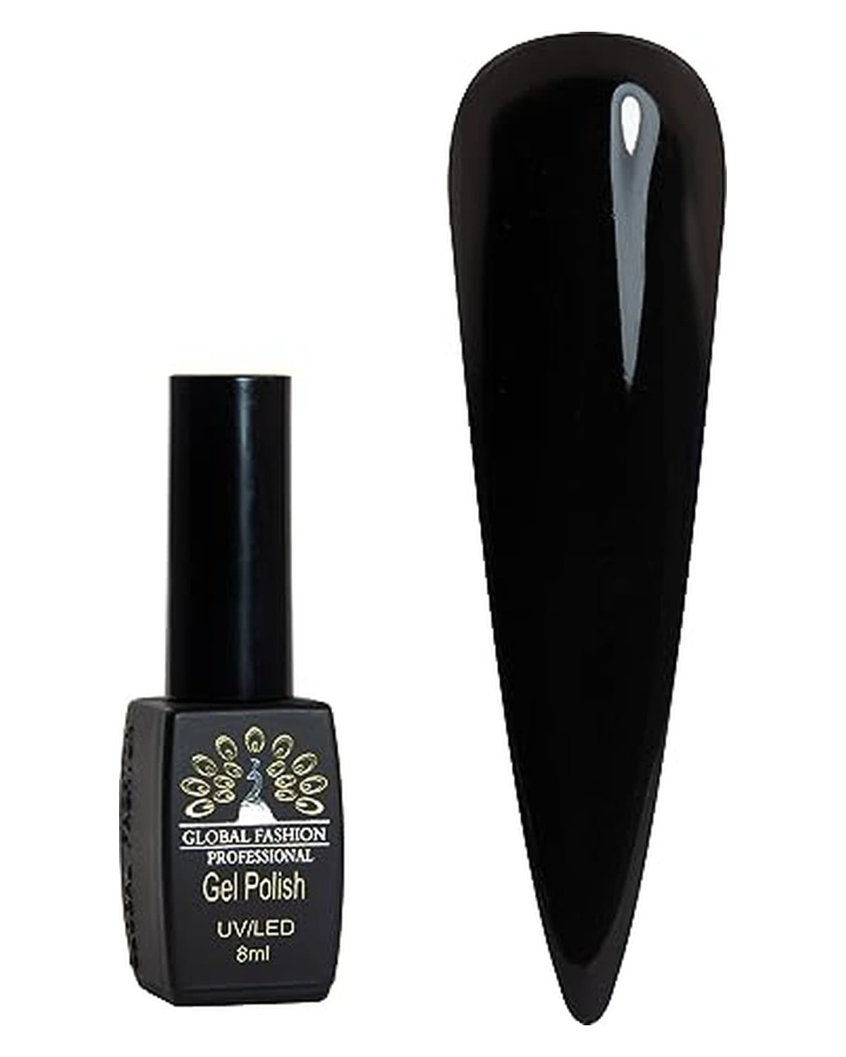 Black Elite Gel Polish 8ml, Long-Lasting Gel Colors, (173)