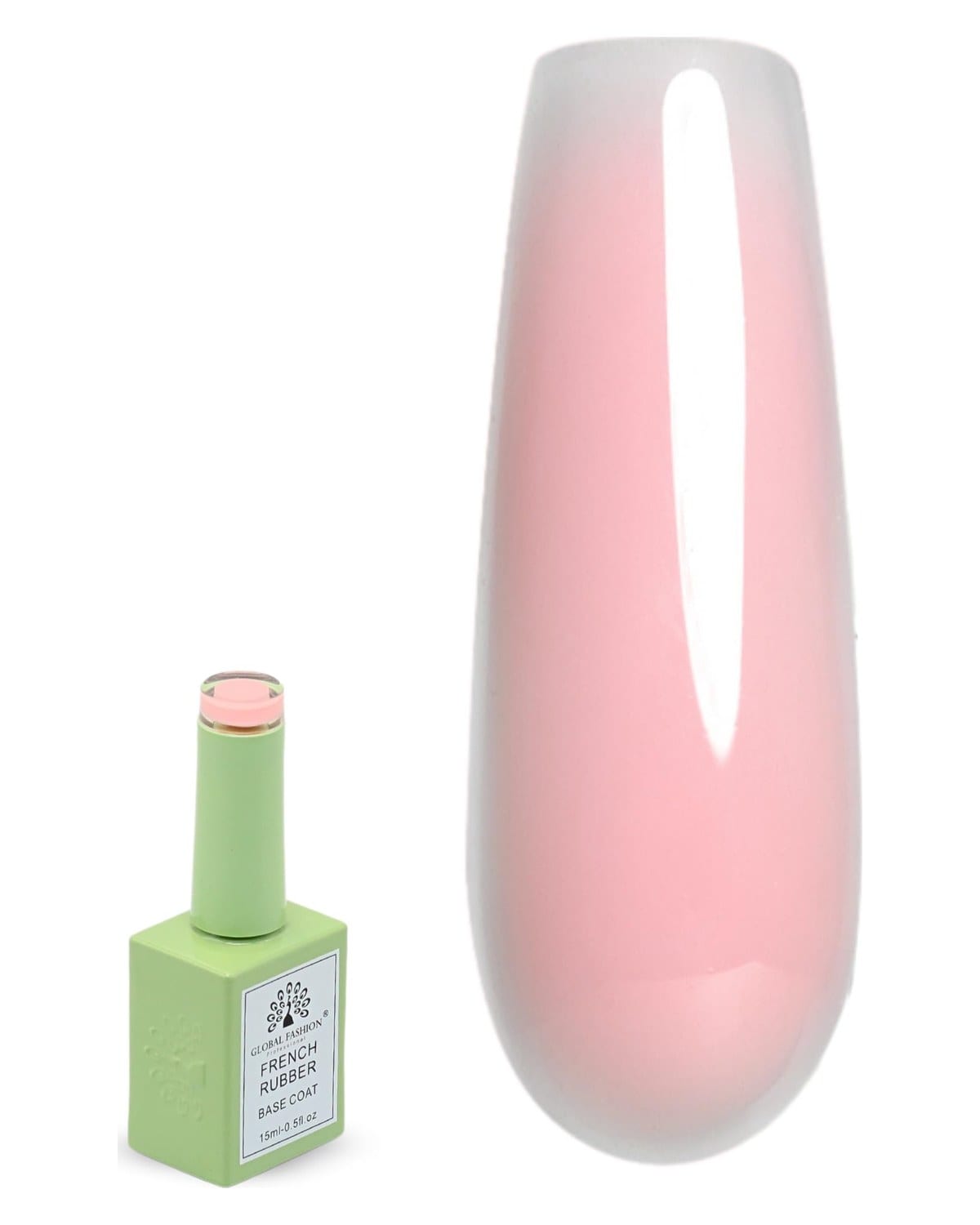 Global Fashion French Rubber Base Coat – UV/LED Gel Polish, 10 Natural Nude Shades, Strengthening & Long-Lasting Formula, Chip-Resistant, Professional Manicure & Nail Art (6 Petal)