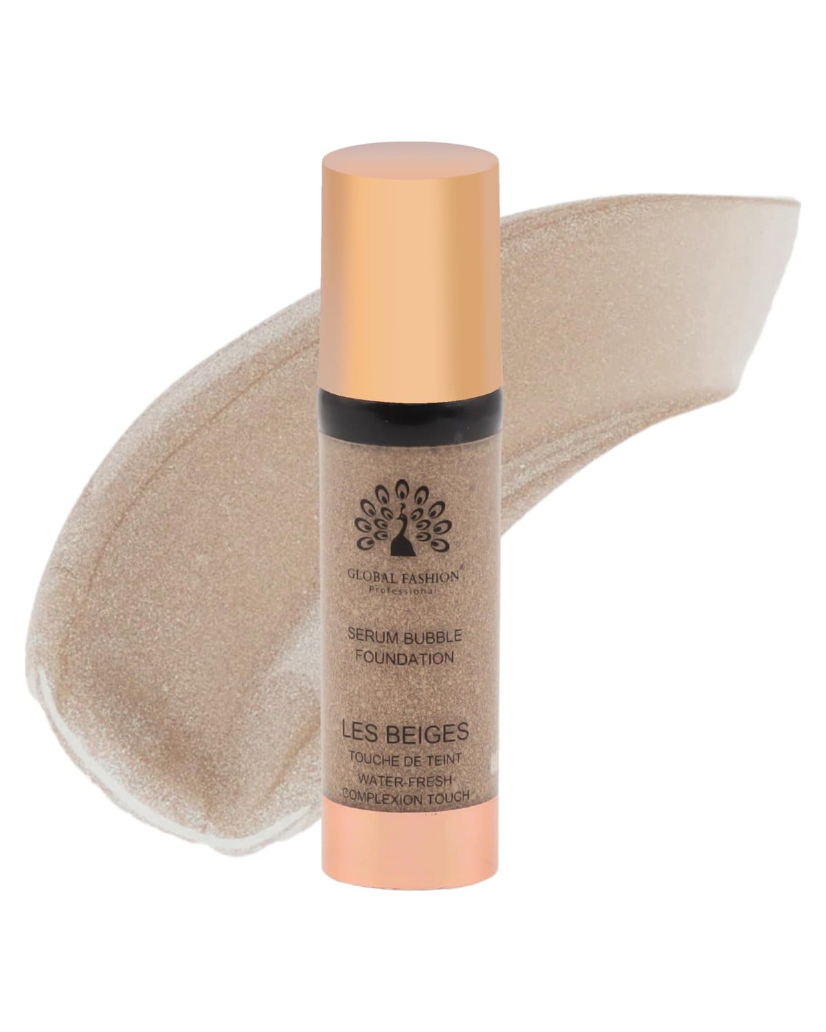 Global Fashion Serum Bubble Foundation 8 Shades - Water Fresh Bubble Serum with Weightless Buildable Coverage, Pore Blurring & All Day Hydrating Formula, Real Skin Finish (BF048)