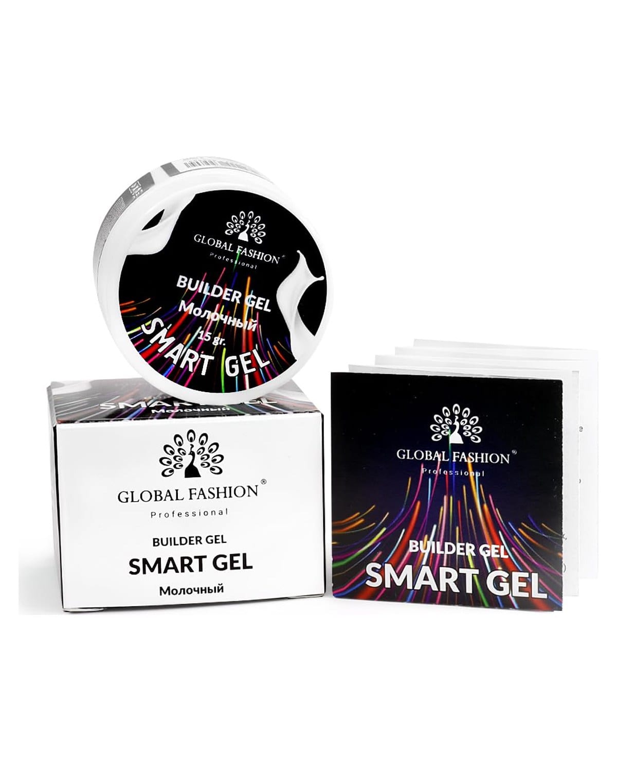 GLOBAL FASHION Professional Smart Gel Two-Phase Builder Gel for Nail Modeling, 15g | (Milk White)