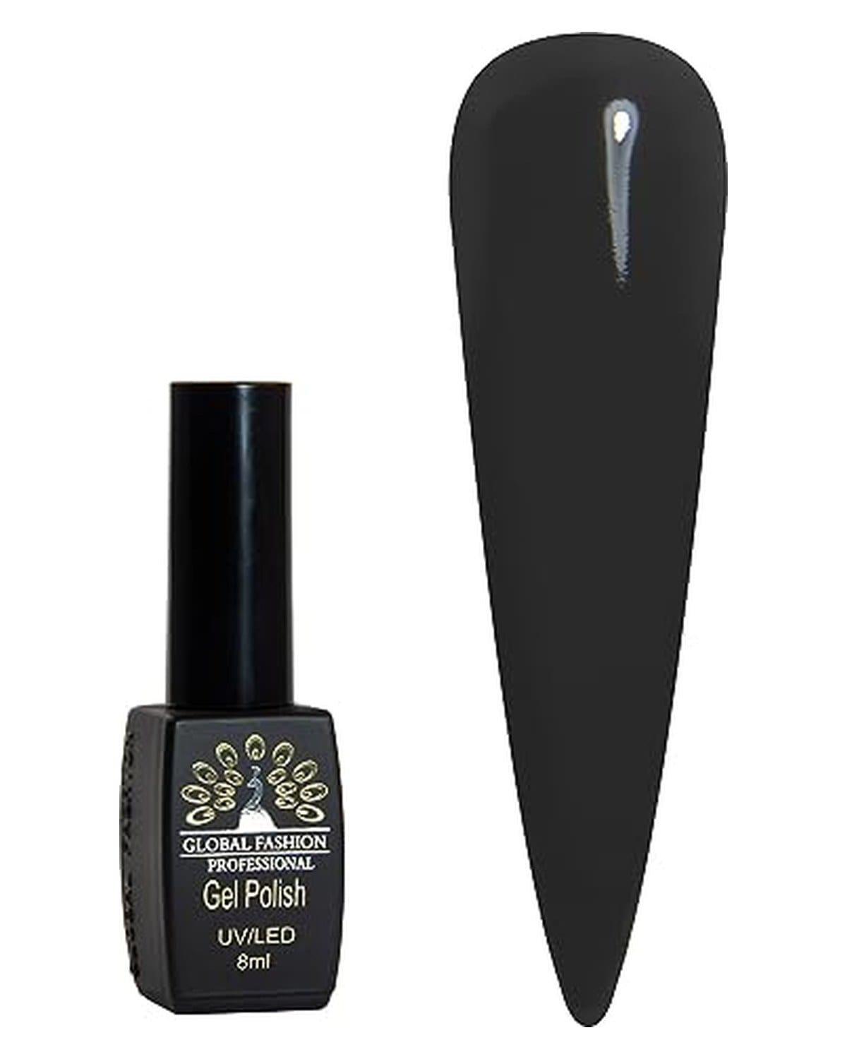 Black Elite Gel Polish 8ml, Long-Lasting Gel Colors, (303)