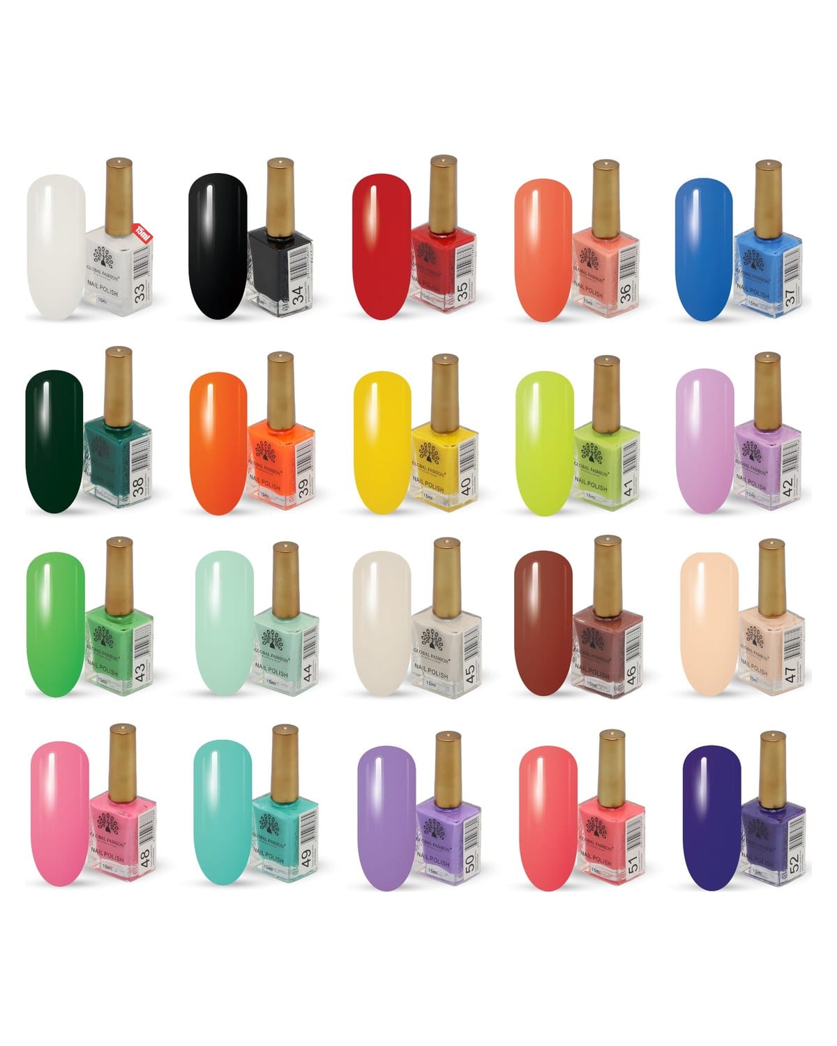 Nail Polish Set 15ml – 20 Vibrant Shades for Women, Manicure & Pedicure, Long-Lasting, Chip-Resistant, Quick Dry, Vegan, Cruelty-Free, Salon-Quality Finish (Exotic Bloom, 20 Shades)